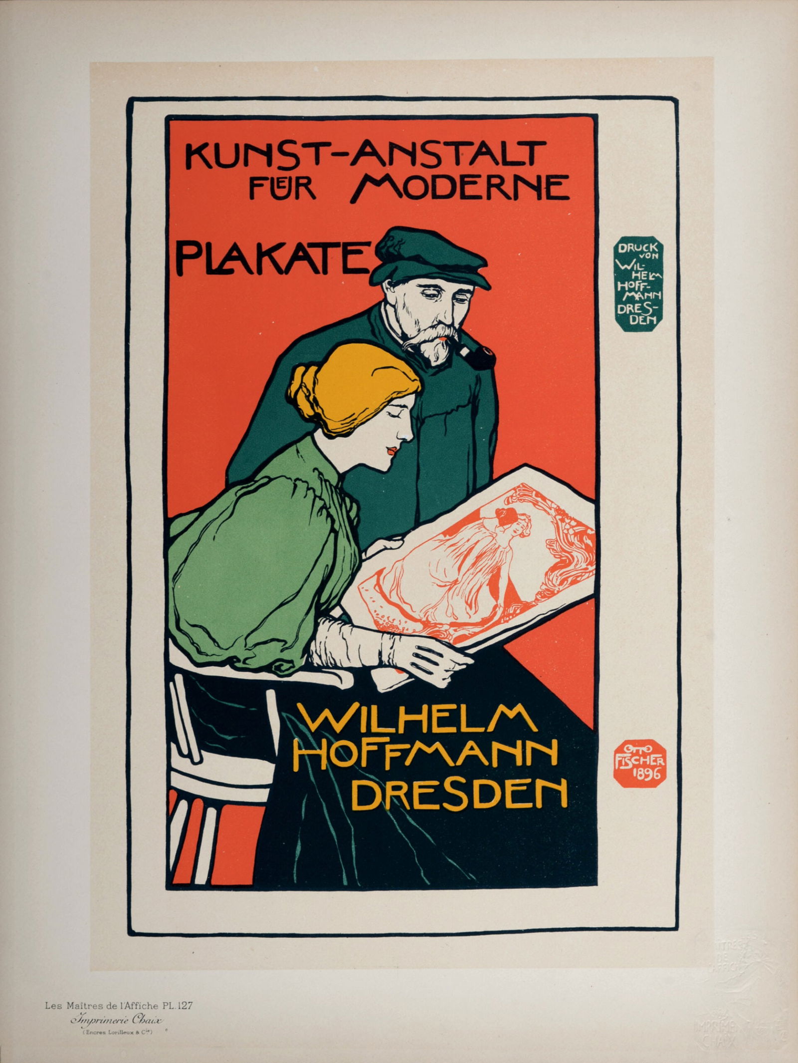 Otto Fischer : Les Maitres de L’Affiche - Kunst-Anstalt fur Moderne Plakate, 1898: Otto Fischer (1870-1947)Kunst-Anstalt fur Moderne Plakate, 1898Les Maitres de L’Affiche : PL. 127Lithograph on wove paper.Signed on the plate lower right margin.Dimensions :+ Size of the sheet : 39,