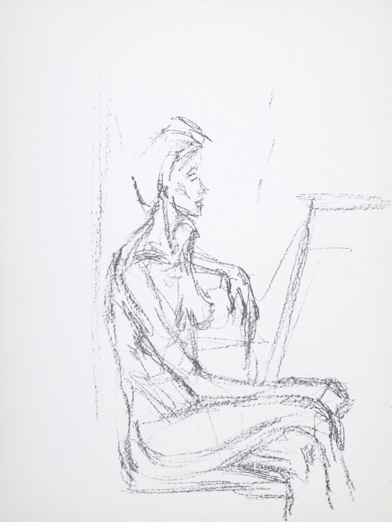 Alberto Giacometti - Femme assise, 1961: Alberto GiacomettiFemme assise, 1961Original lithograph from Derriere Le Miroir n°127, mai 1961Printed on the back as issued.Dimensions :Size of the sheet : 38 x 28 cm / 14,9 x 11 in.Reference : Lust