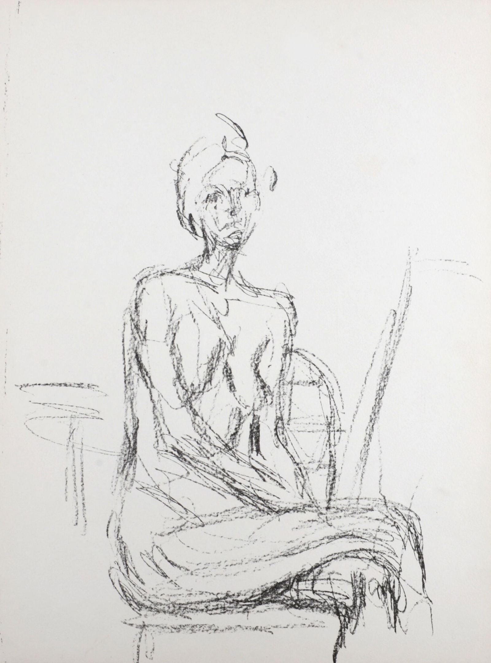 Alberto Giacometti - Femme assise #2, 1961: Alberto GiacomettiFemme assise #2, 1961Original lithograph from Derriere Le Miroir n°127, mai 1961Printed on the back as issued.Dimensions :Size of the sheet : 38 x 28 cm / 14,9 x 11 in.Reference : L