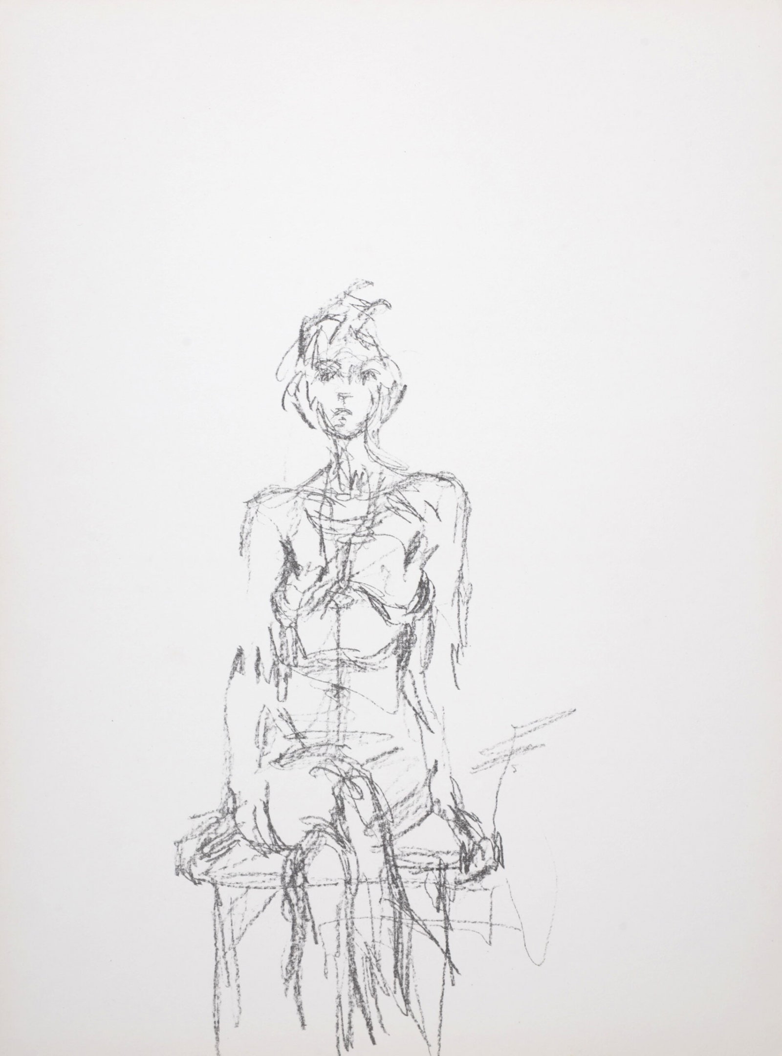 Alberto Giacometti - Femme assise #3, 1961: Alberto GiacomettiFemme assise #3, 1961Original lithograph from Derriere Le Miroir n°127, mai 1961Printed on the back as issued.Dimensions :Size of the sheet : 38 x 28 cm / 14,9 x 11 in.Reference : L