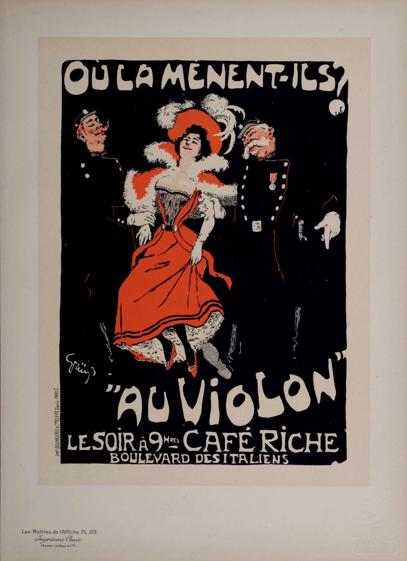 Jules. A. Grun - Les Maitres de l’Affiche : Ou la menent-ils ? Au Violon, 1898 (1 of 6)