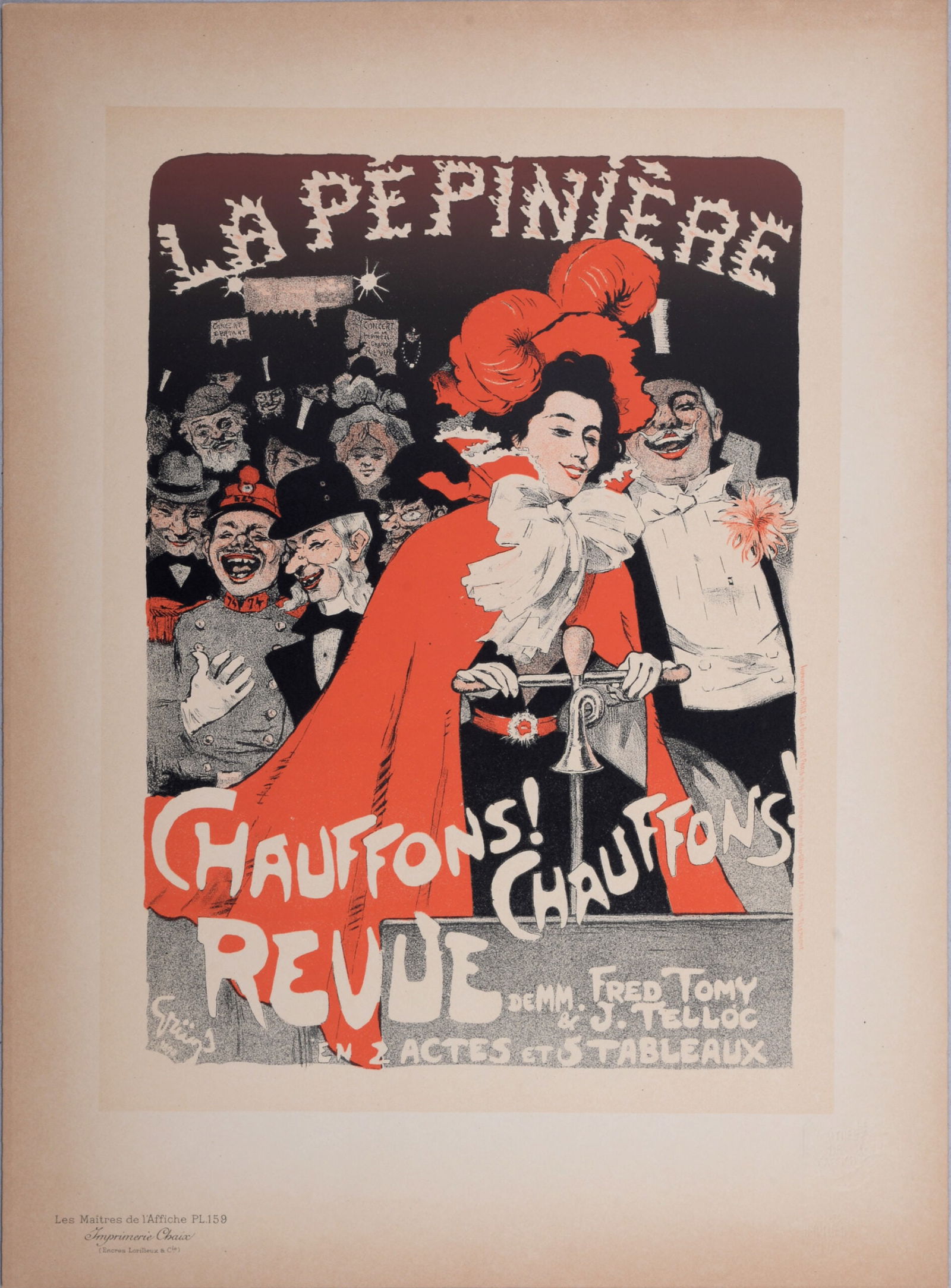 Jules. A. Grun : Les Maitres de L’Affiche - Chauffons! Chauffons! , 1899: Jules. A. Grun (1868-1934)Chauffons! Chauffons! , 1899Les Maitres de L’Affiche : PL. 159Lithograph on wove paper.Signed on the plate lower right margin.Dimensions :+ Size of the sheet : 39,4 x 28,7