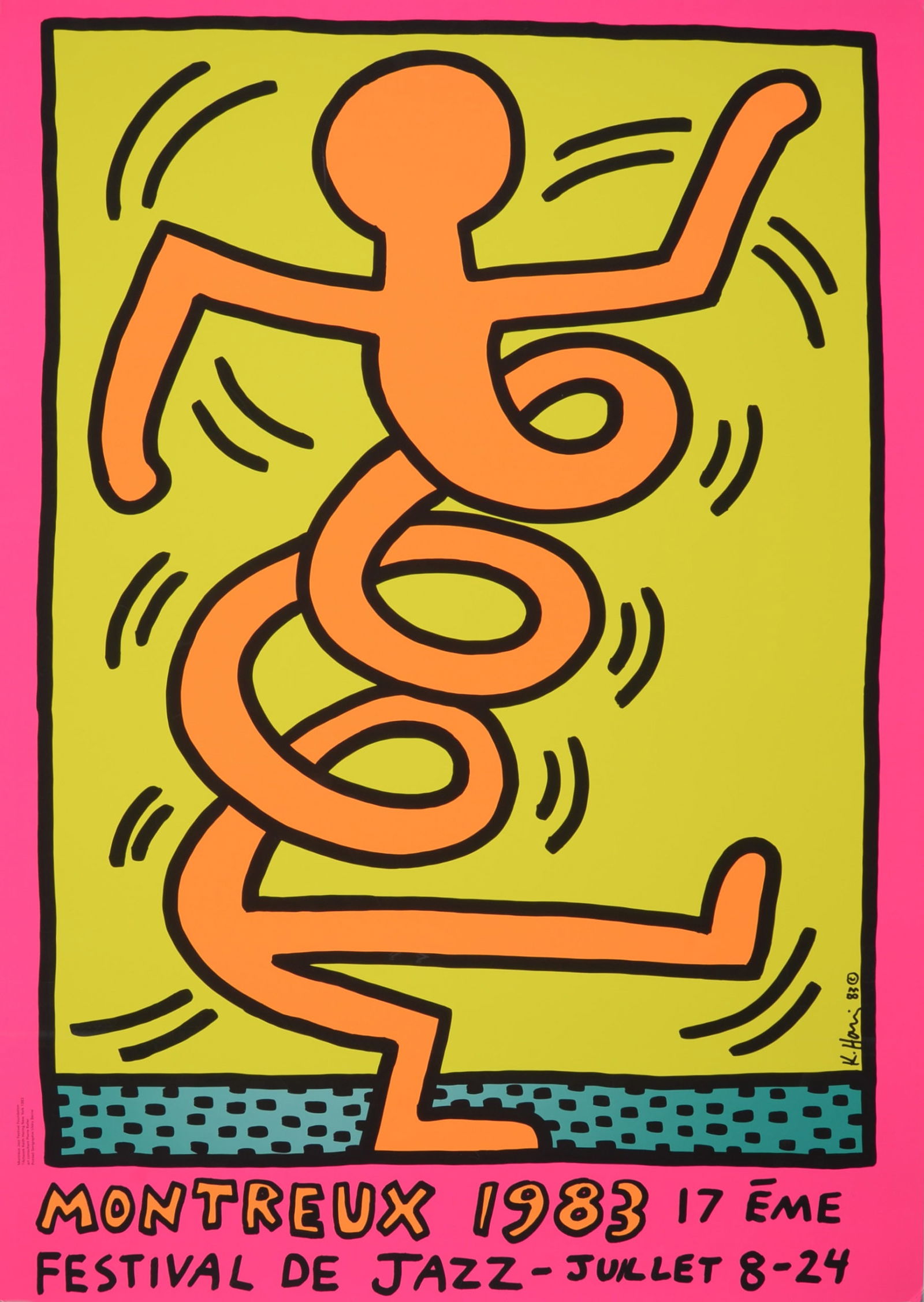 Keith Haring - Montreux Jazz Festival (#A), 1983 - Very large! (1 of 7)