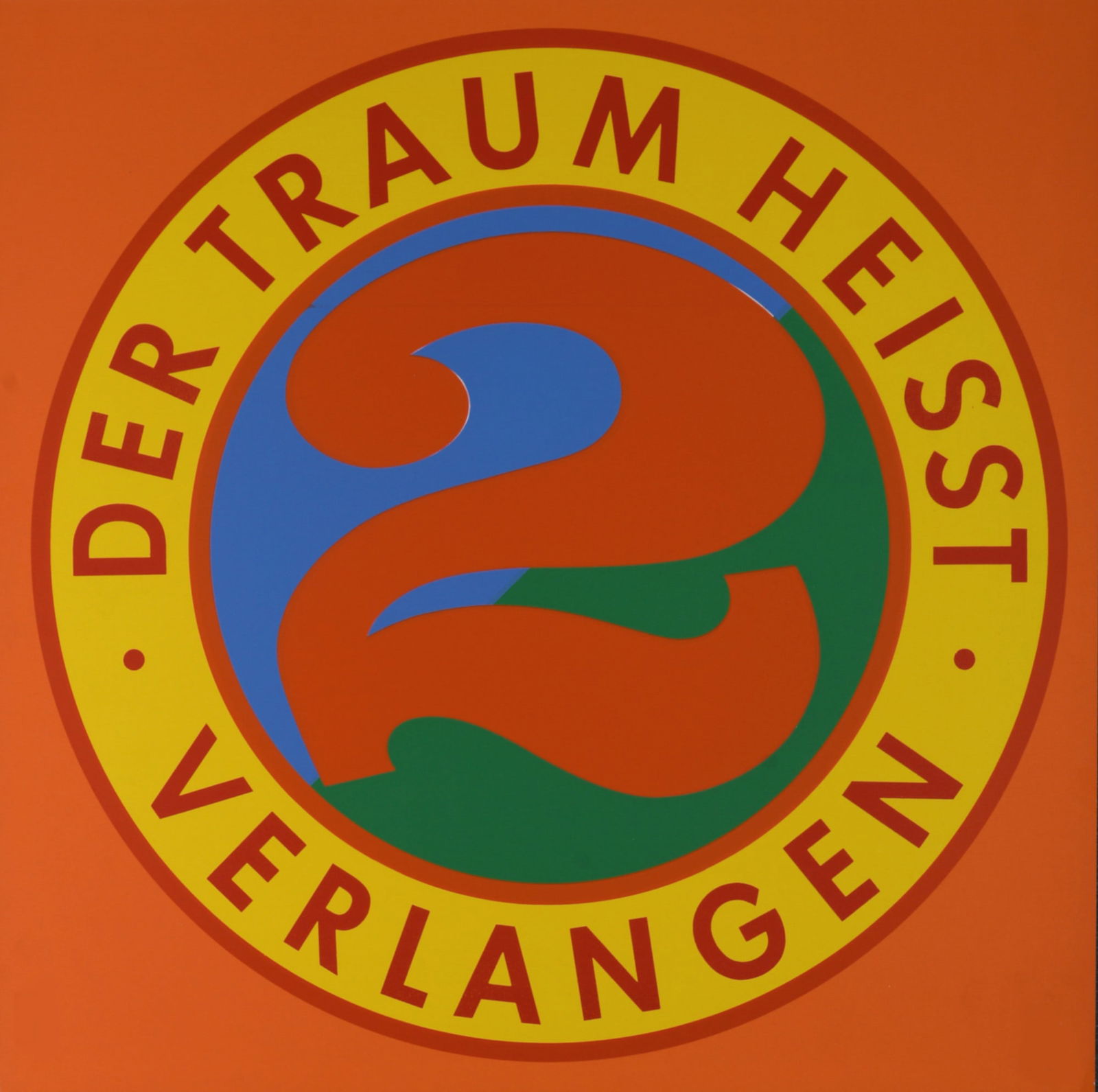 Robert Indiana - Der Traum Heisst Verlangen, 1972: Robert Indiana (1928-2018)Der Traum Heisst Verlangen, 1972 Screenprint on heavy white wove paper.Edition of approximately 2 800 copies.Dimensions:+ Size of the sheet: 43,3 x 42 cm / 17 x 16,5 in.+ Siz