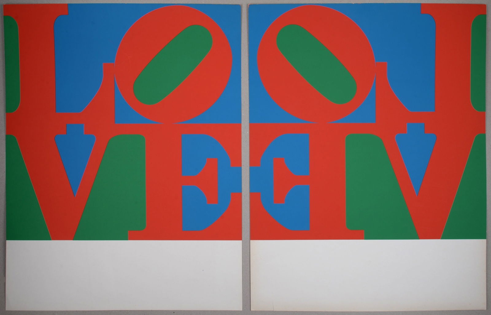 Robert Indiana - Diptych, from LOVE Wall (LOVE Frieze), 1967 - Hand-signed (1 of 10)
