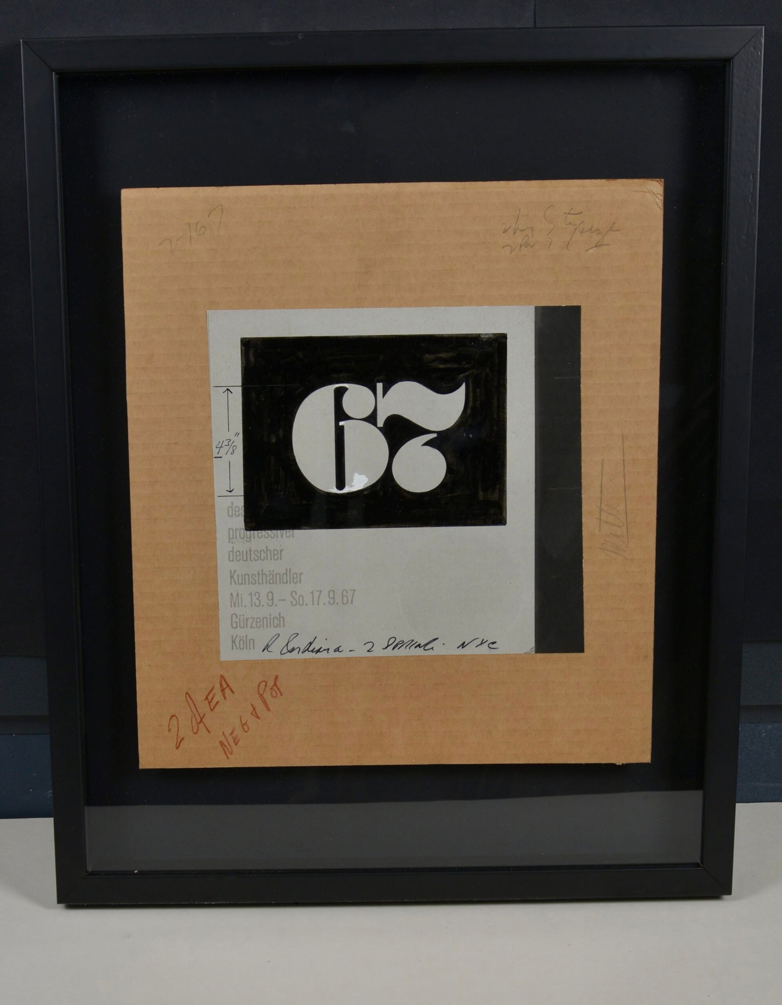 Robert Indiana : 67 Study, 1967 - Hand-signed: Robert Indiana (1928-2018)67 Study, 1967Ink on paper laid on cardboard.Hand-signed and inscribed along lower edgeDimensions :+Size of the sheet: 36,2 x 33 cm / 14,3 × 13,0 in Shipping & Packing: Unli