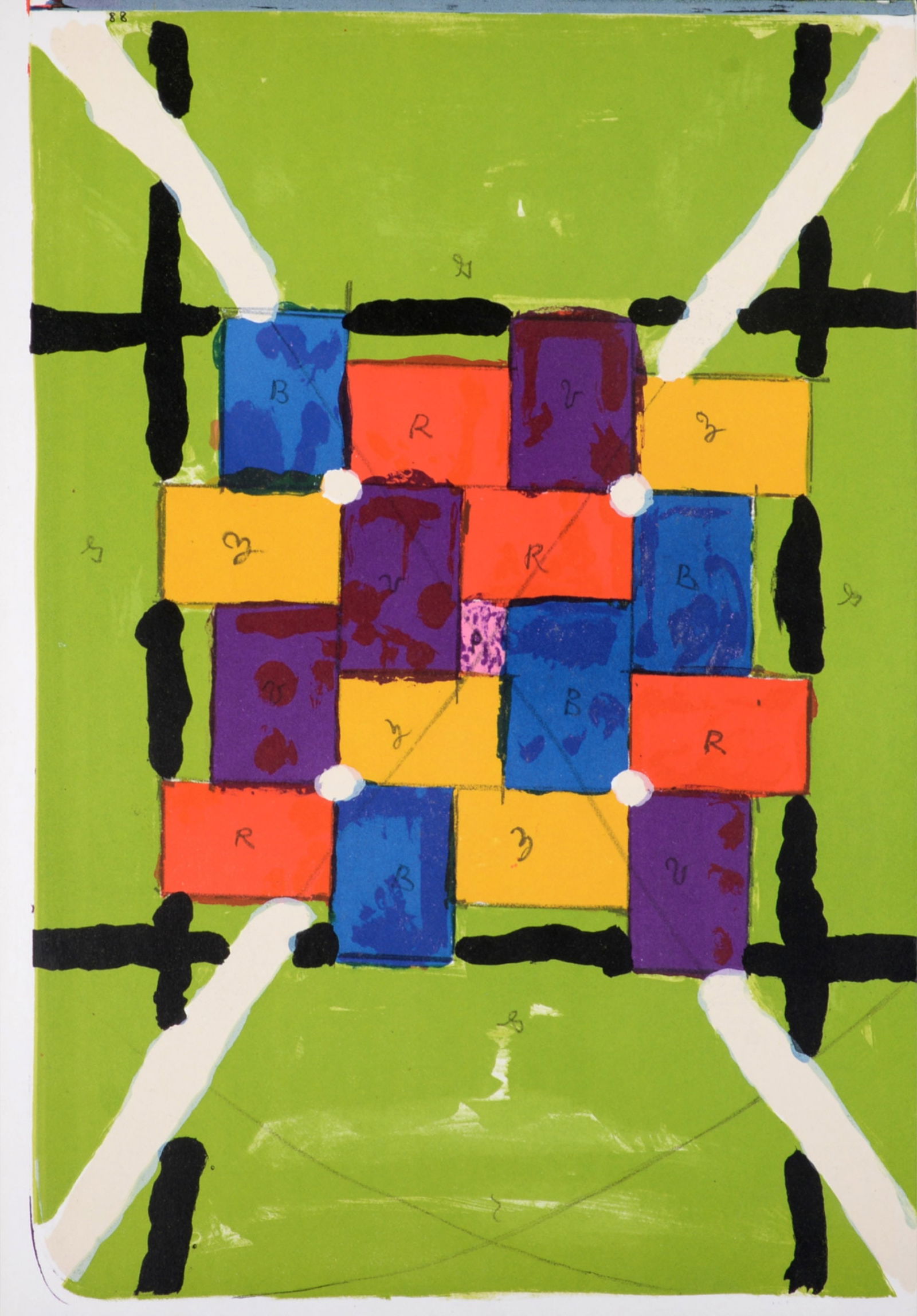 Alfred Jensen - One Cent Life, 1964: Alfred Jensen (1903-1981)One Cent Life, 1964 Original lithograph on wove paperDimensions:+ Size of the sheet: 41 x 29 cm / 16,1 x 11.4 in.Issued from the famous "One Cent Life" portfolio.Printed by Ma