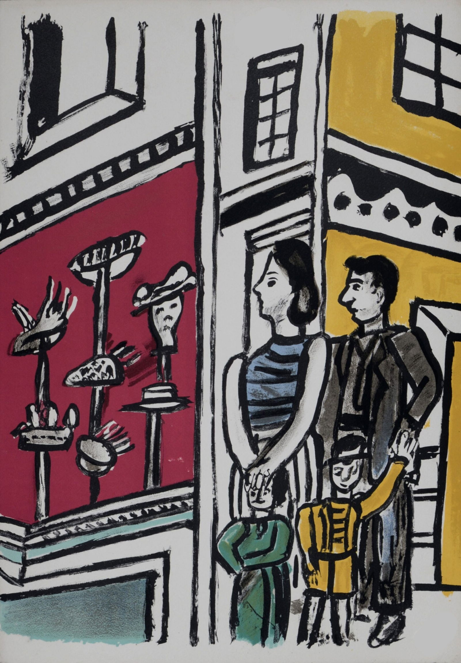 Fernand Leger (After) - La Chapellerie, 1960: Fernand Leger (1881-1955), AfterLa Chapellerie, 1960Lithograph in colors on wove paper.Dimensions:+ Size of the sheet: 38 x 26,5 cm / 15 × 10,4 in"Tire a part", outside the numbered edition of 291 co