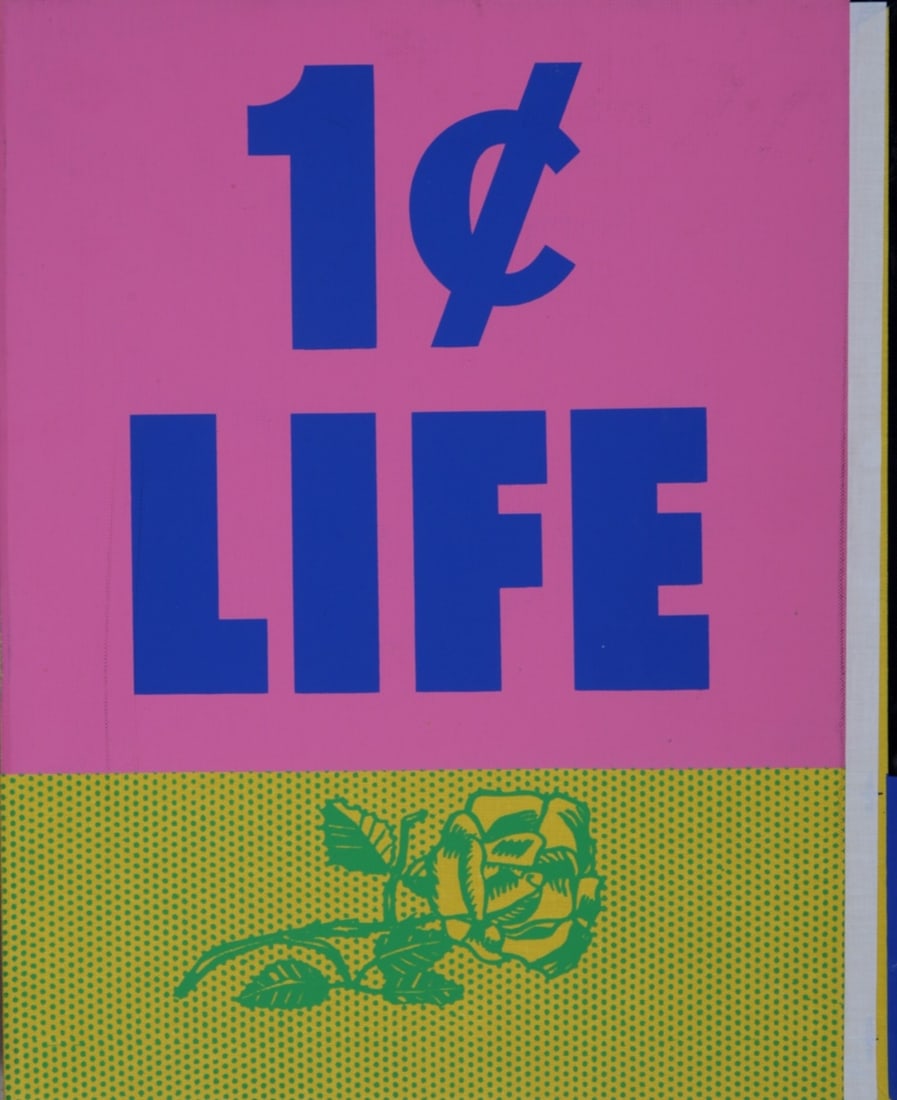 Roy Lichtenstein - 1 Cent Life, 1964 (Cover): Roy Lichtenstein (1923-1997)1 Cent Life, 1964Original silkscreen on linen over cardboard.Unbound cover from the rare limited edition of 2 000 of the portfolio, "1 cent life".Dimensions:+ Size of the c