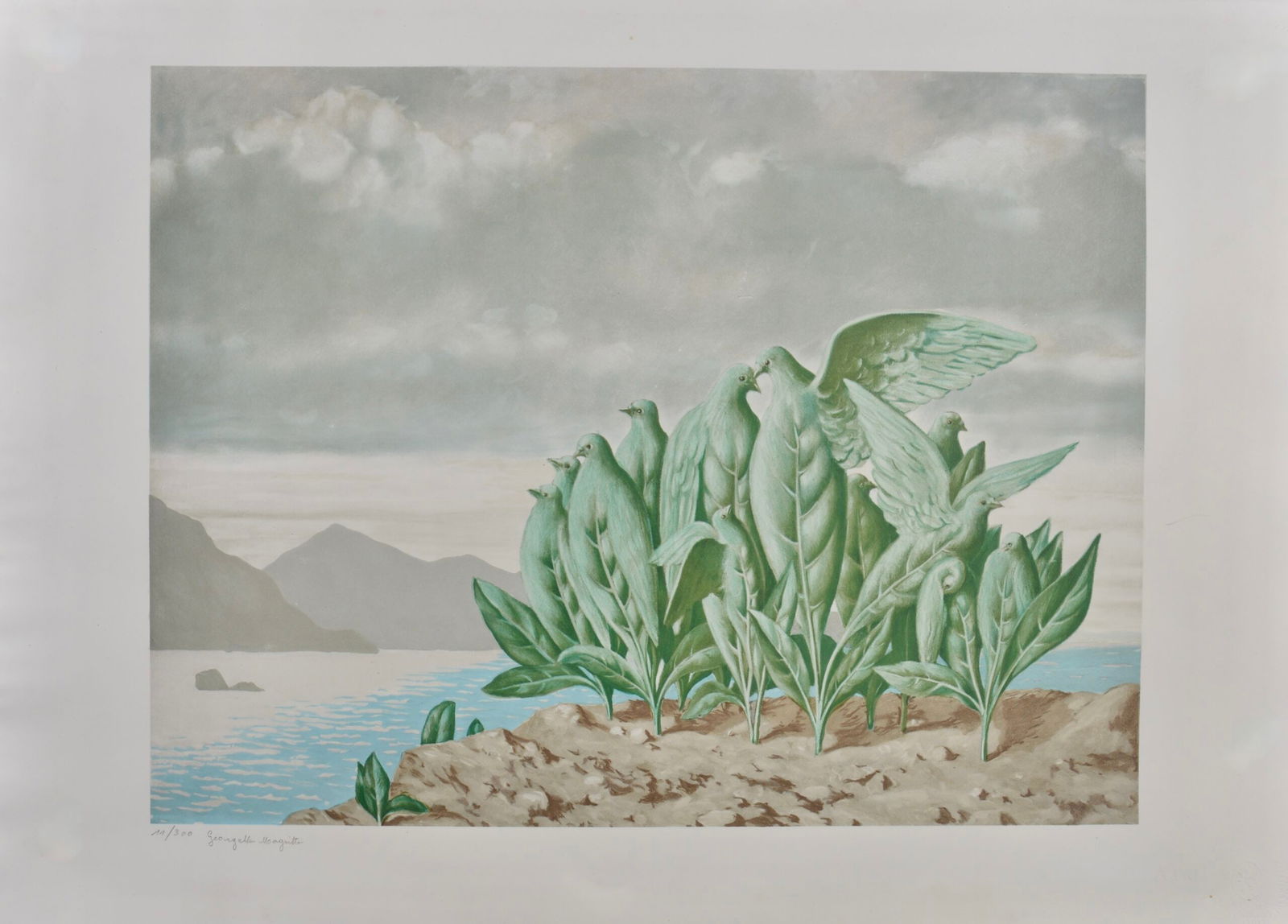 Rene Magritte (After) - L'Ile au Tresor, C. 1979: After Magritte, Rene (1898-1967)L'Ile au Tresor, C. 1979Lithograph on Arches wove paper.Signed in pencil by the artist's wife Georgette Magritte and numbered 11/300.With the blindstamp of the publishe