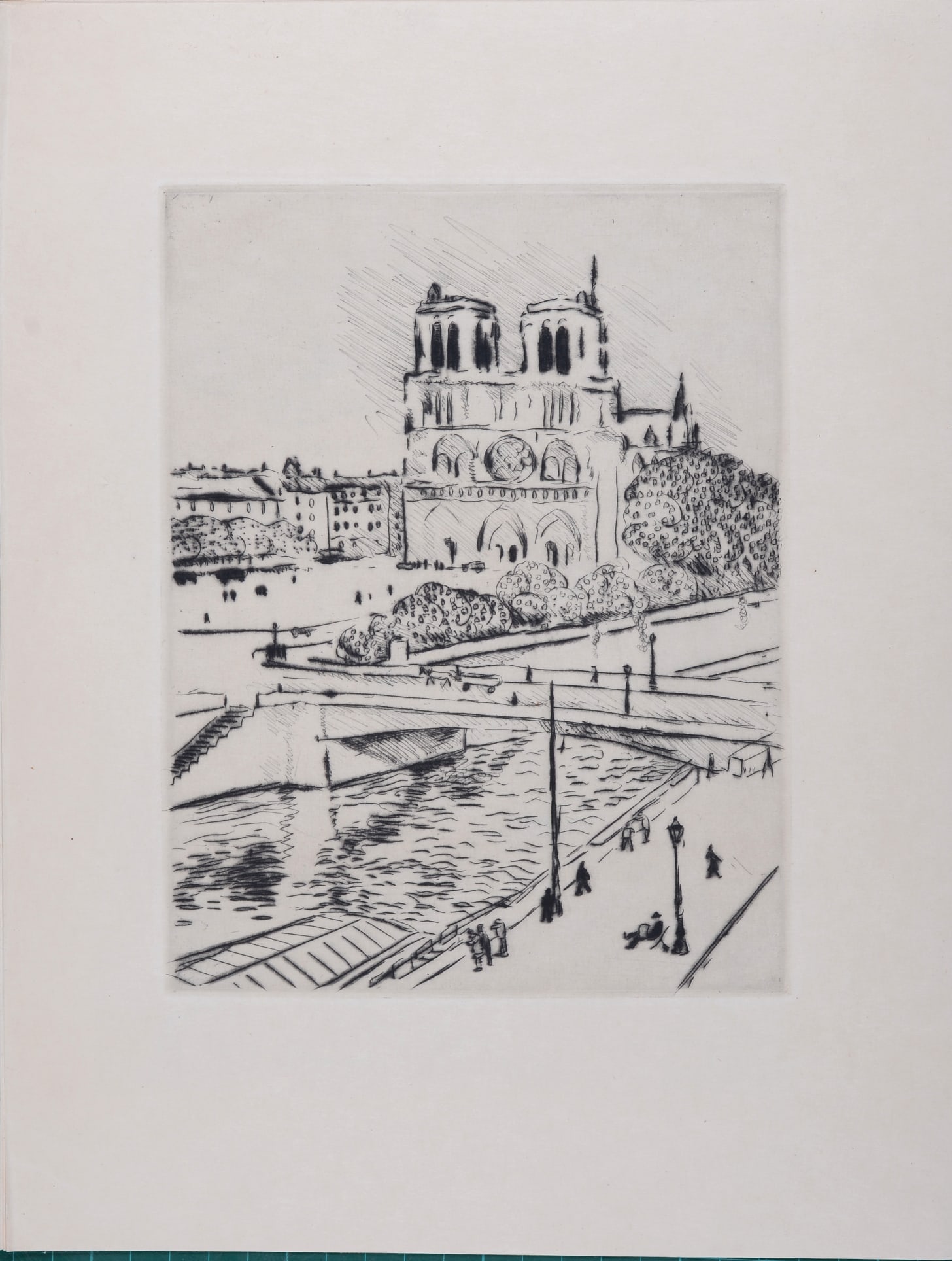 Albert Marquet - Notre-Dame et le quai Saint Michel, 1927: Albert MarquetNotre-Dame et le quai Saint Michel, 1927Etching, dry point on paperDimensions :+Size of the sheet : 32.2 x 24.5 cm / 12.6 x 9.6 in.From “Tableaux de Paris”, a portfolio including