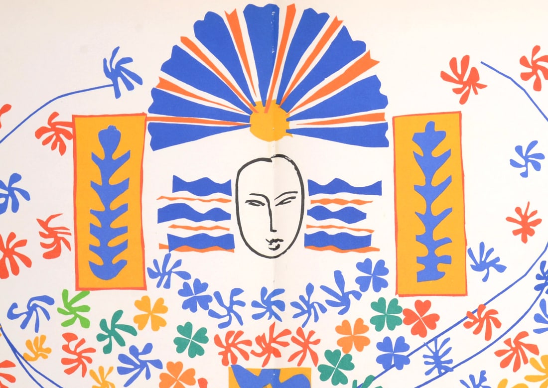 Henri MATISSE - Apollon, 1958: Henri Matisse (1869-1954)Apollon, 1958 Lithograph on paper after 1953 Henri Matisse’s « gouaches decoupees ».First edition.Lithograph on paper, printed on double page, after 1953 Henri Matisse gou