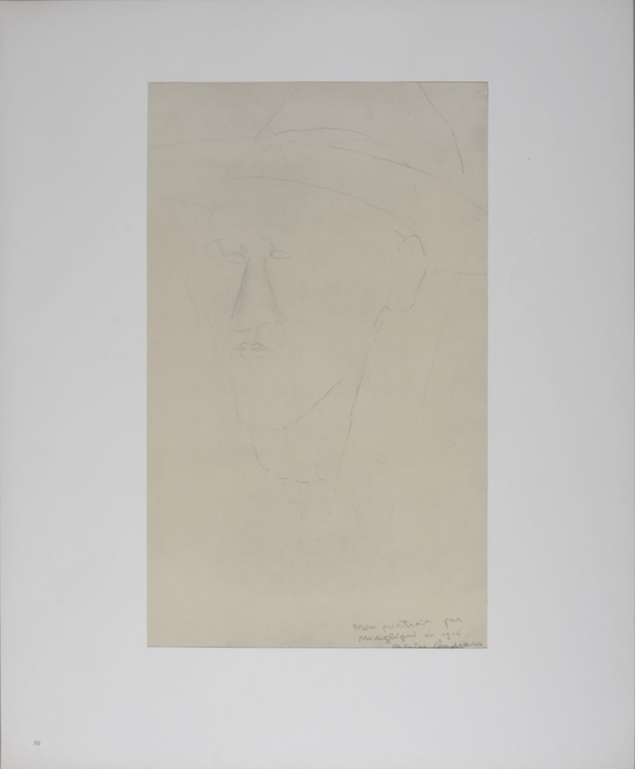 Amedeo Modigliani (1884-1920) (After) : Portrait de Blaise Cendrars, 1959. (1 of 5)