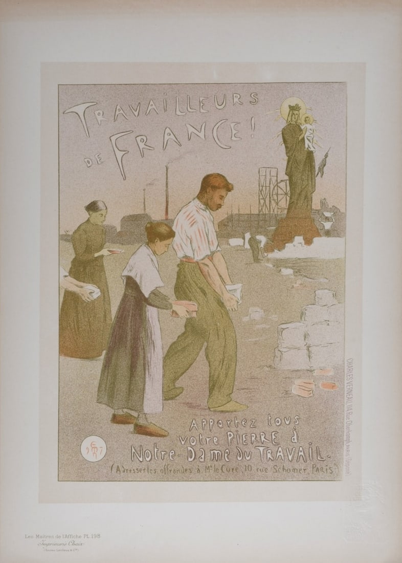 Etienne Moreau-Nelaton : Les Maitres de L’Affiche - Notre Dame du Travail, 1900: Etienne Moreau-Nelaton (1859-1927)Notre Dame du Travail, 1900Les Maitres de L’Affiche : PL. 198Lithograph on wove paper.Signed on the plate in the lower left margin.Dimensions :+ Size of the sheet :