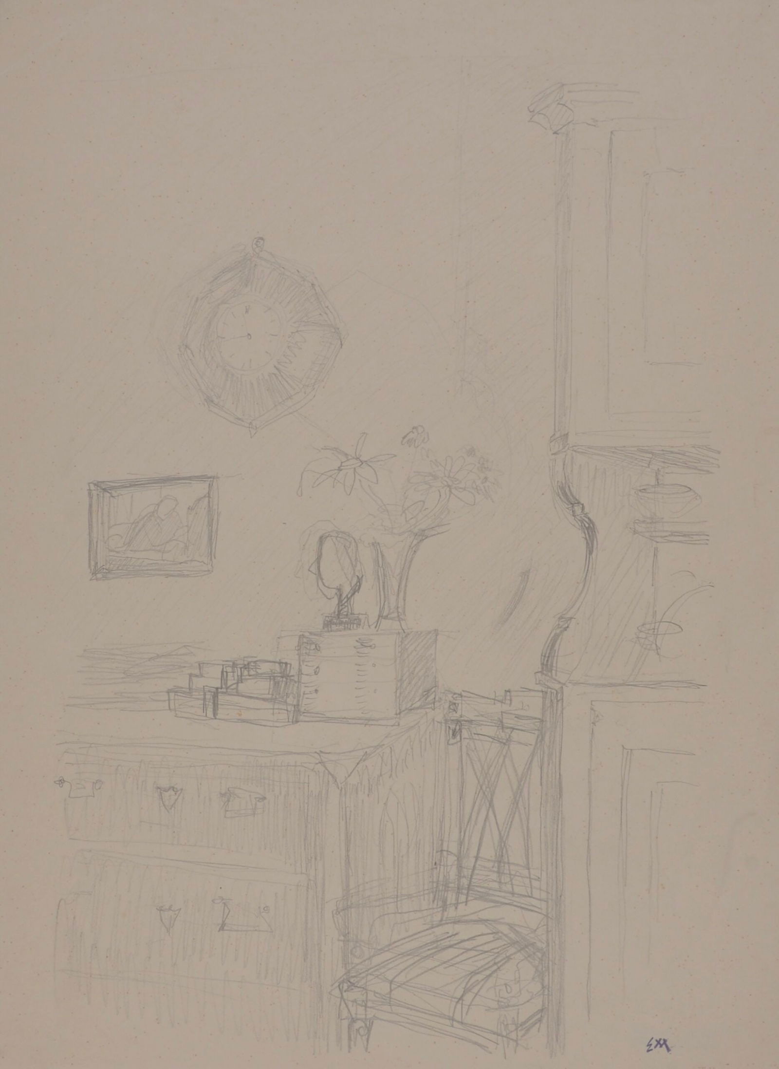 Ernst Morgenthaler : Original drawing, circa 1930: Ernst Morgenthaler (1887-1962)Original graphite drawing on paper, circa 1930Stamp signed bottom rightDimensions:• Sheet size: 46 × 34 cm - 18.11 × 13.39 inStamped on the back "Australiens dem N