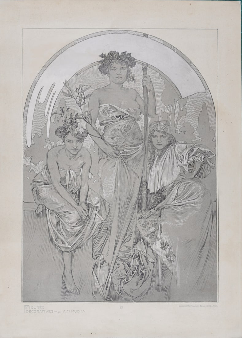 Alphonse Mucha : Figures decoratives, 1902 Complet Portfolio with 40 plates. (1 of 1)