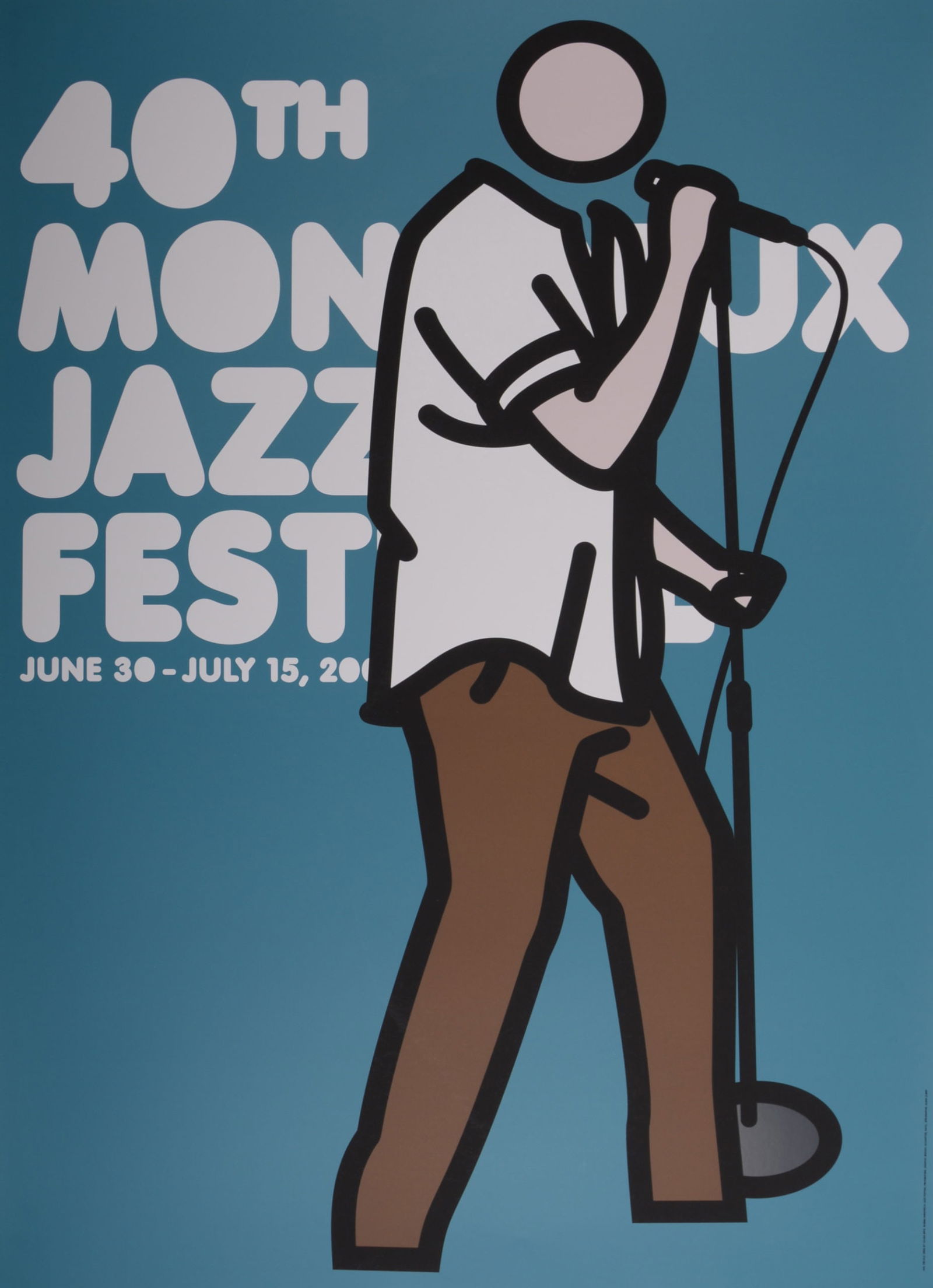 Julian Opie - Montreux Jazz Festival, 2006: Julian Opie (1956-)Montreux Jazz Festival, 2006 Original screen-print poster (original first printing), very large!Dimensions :+ Size of the sheet: 100 x 70 cm / 39.3 x 27.5 in. Shipping & Pac