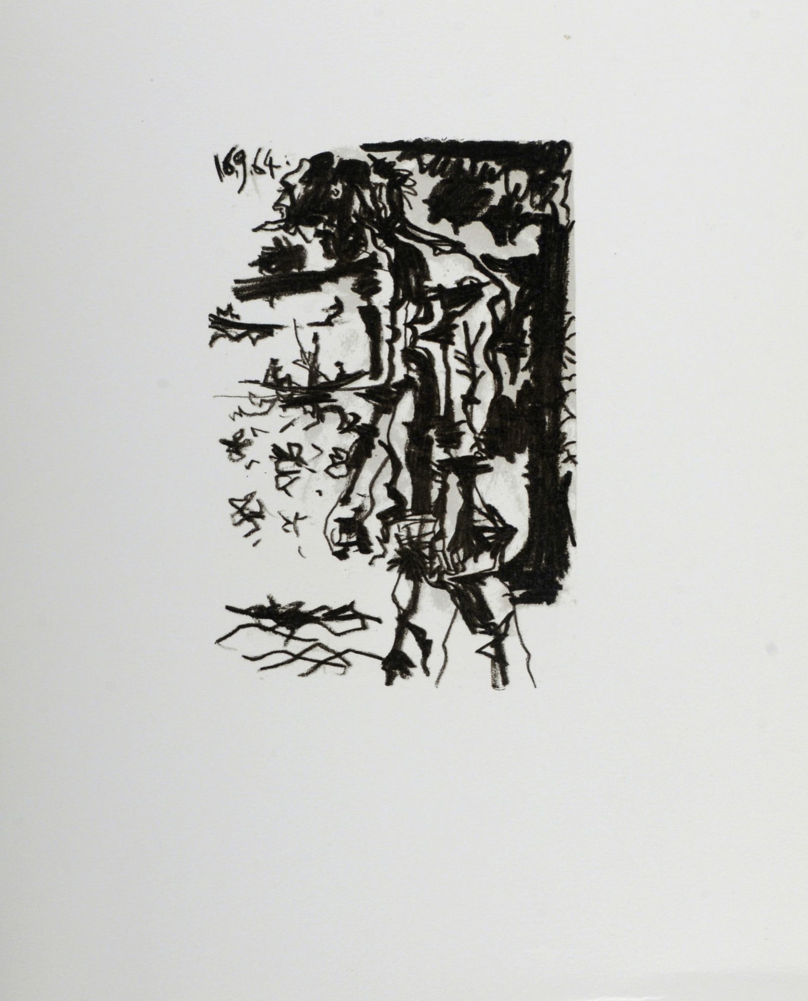 Pablo Picasso (After) : Le Gout du Bonheur (VI), 1970: Pablo Picasso (After)Le Gout du Bonheur (VI), 1970Lithograph on Velin d'Arches paper, after 1964 Pablo Picasso's drawing.Dated on the plate top left.Dimensions:+ Size of the sheet: 32,5 x 25 cm / 12,8
