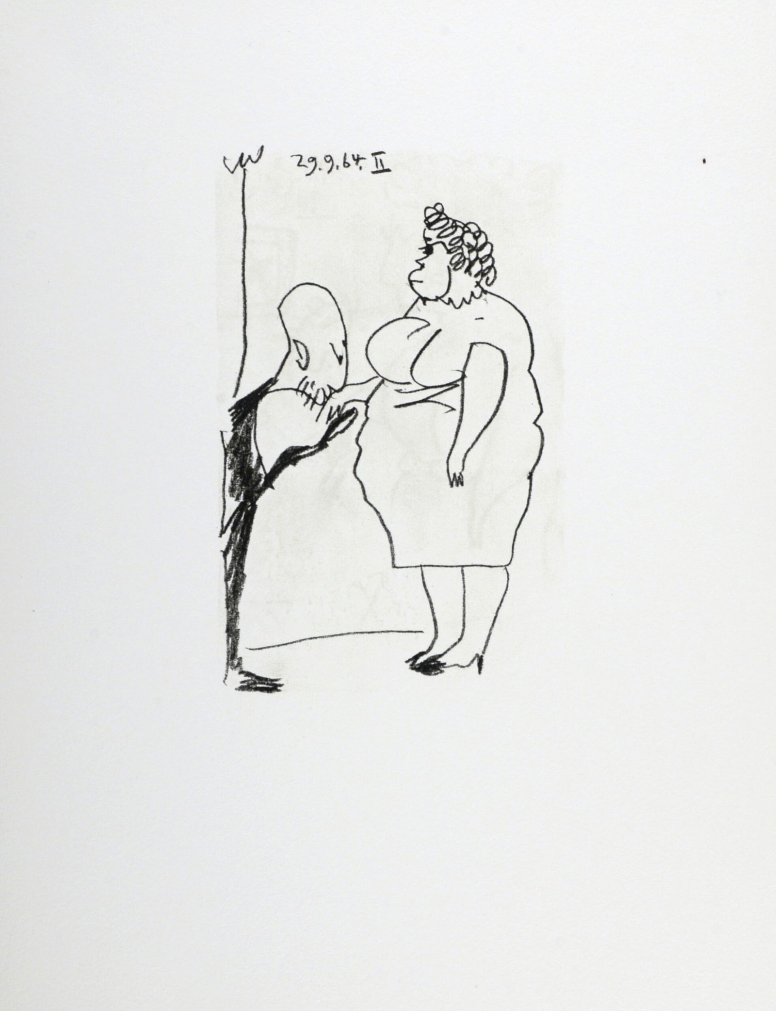 Pablo Picasso (After) Le Gout du Bonheur (XIV), 1970: Pablo Picasso (After)Le Gout du Bonheur (XIV), 1970Lithograph on Velin d'Arches paper, after 1964 Pablo Picasso's drawing.Dated on the plate top left.Dimensions:+ Size of the sheet: 32,5 x 25 cm / 12,