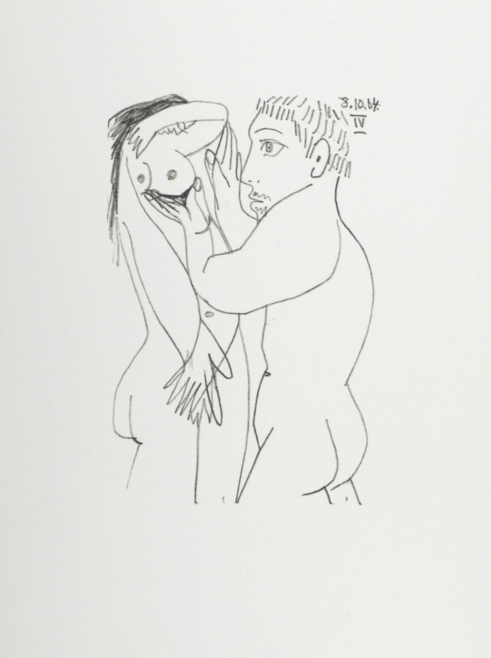 Pablo Picasso (After) Le Gout du Bonheur (XXII), 1970: Pablo Picasso (After)Le Gout du Bonheur (XXII), 1970 Lithograph on Velin d'Arches paper, after 1964 Pablo Picasso's drawing.Not signed Dated on the plate top right.Dimensions:+ Size of the sheet: 32,5