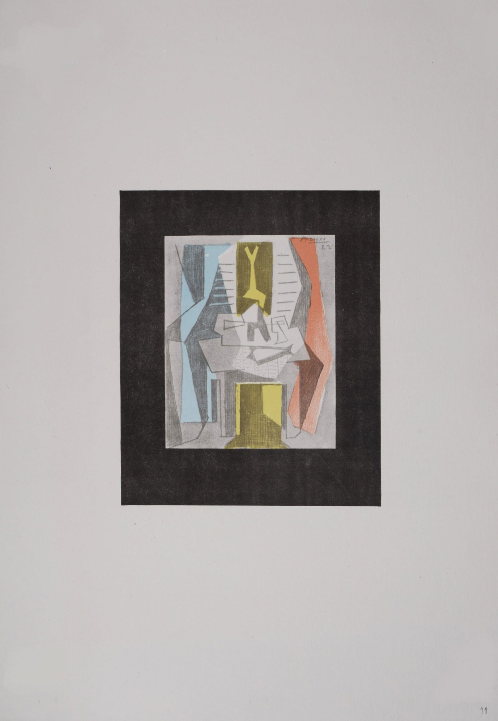 Pablo Picasso (After) - Table before window, 1946: Pablo Picasso (After)Table before window, 1946Color lithograph on vellum paper.Plate-signed upper right.Dimensions:+Size of the sheet: 48,5 x 33 cm / 19.1 × 13 inPublished by Pantheon Books, New York