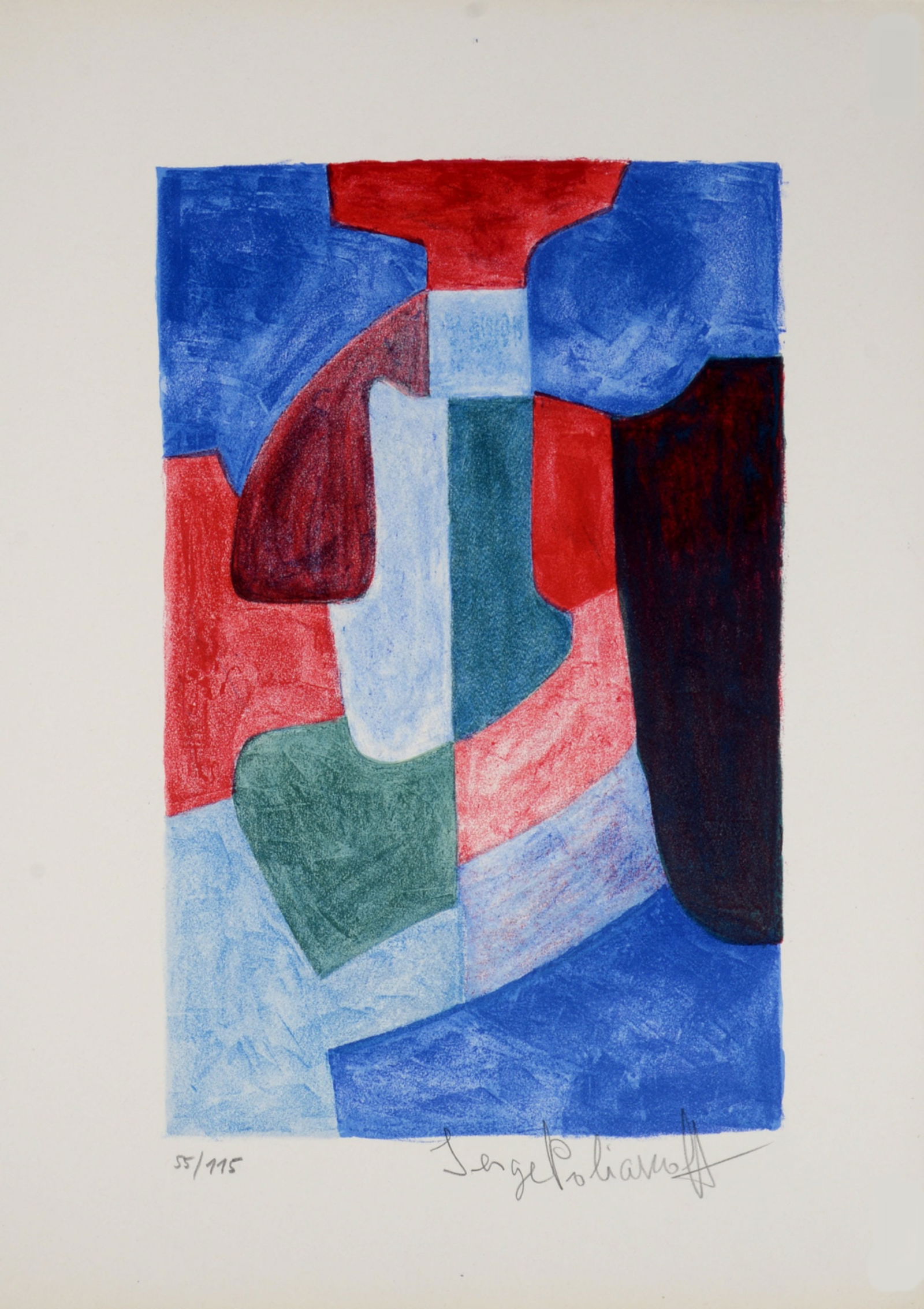 Serge Poliakoff : Composition, 1969 - Hand-signed (1 of 5)