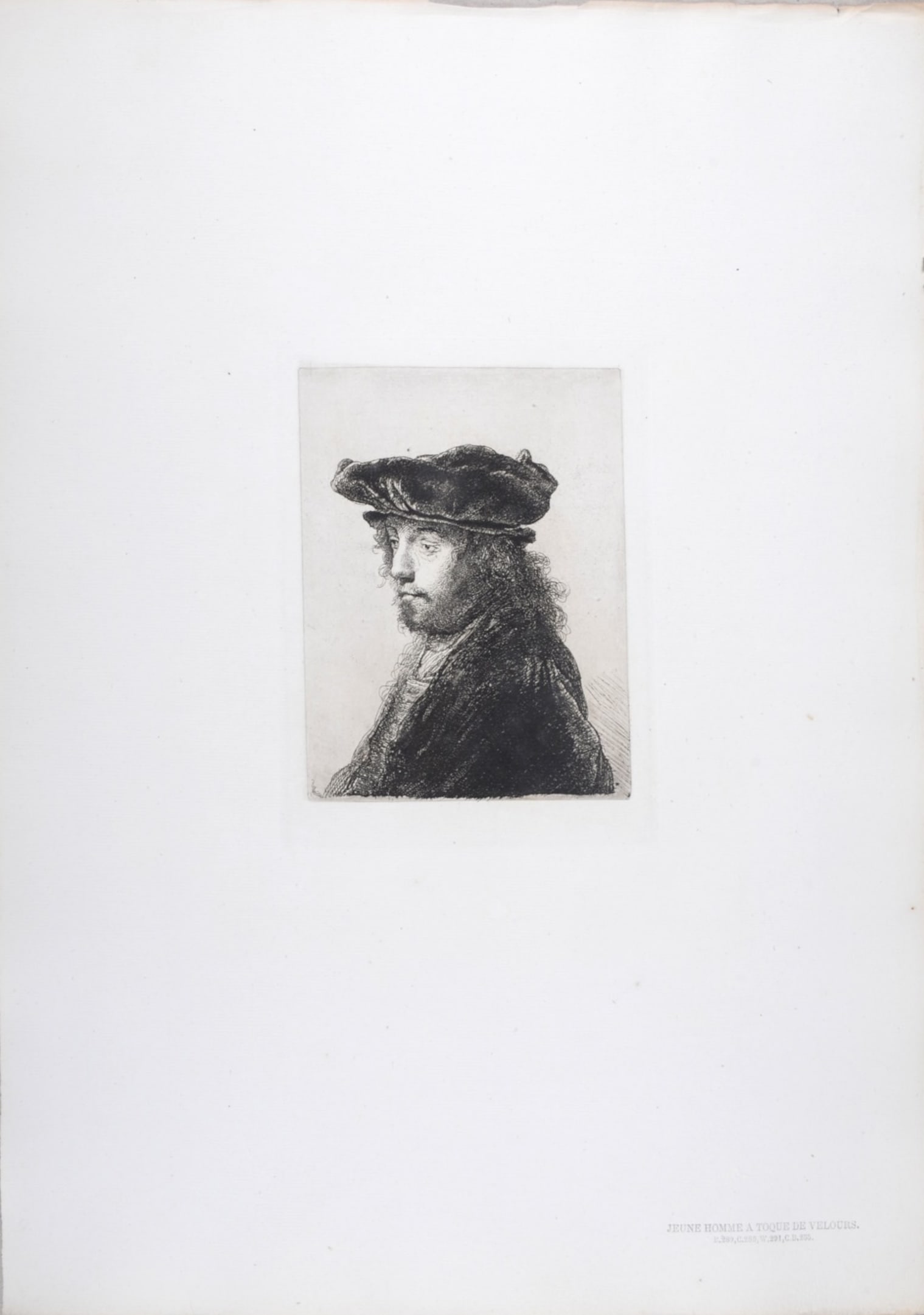Rembrandt Van Rijn, said Rembrandt (After) : Jeune homme a toque de velours, 1880 (1 of 4)