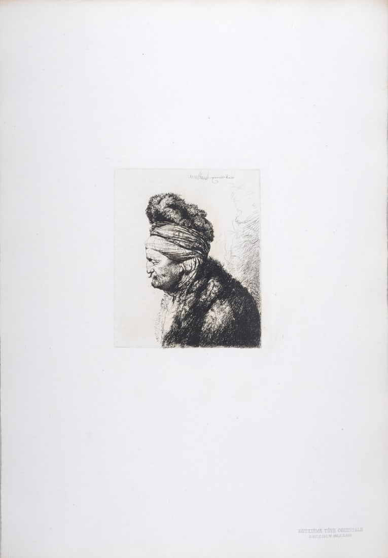 Rembrandt Van Rijn, said Rembrandt (After) : Deuxieme tete orientale, 1880 (1 of 4)
