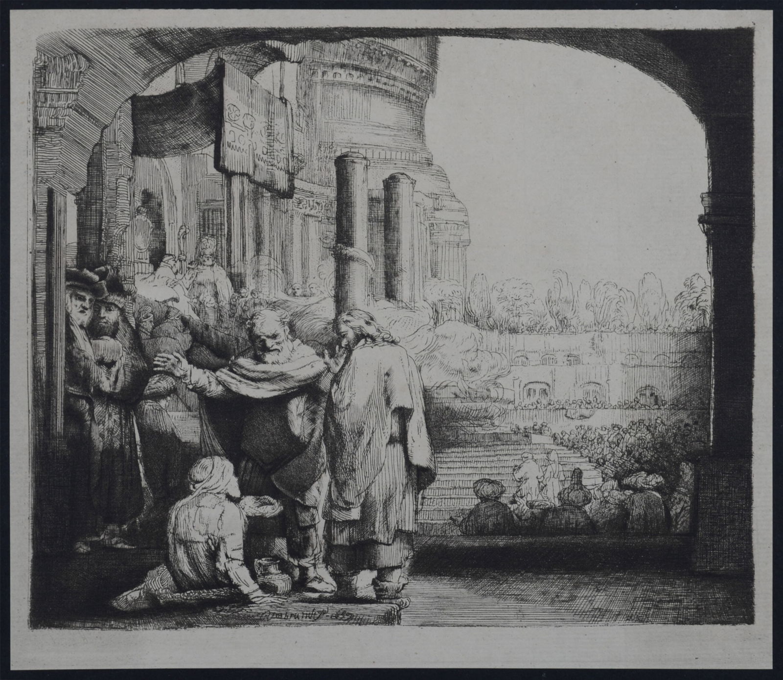 Rembrandt Van Rijn, said Rembrandt (After) : Saint Pierre guerissant le paralytique, c. 1870 (1 of 3)