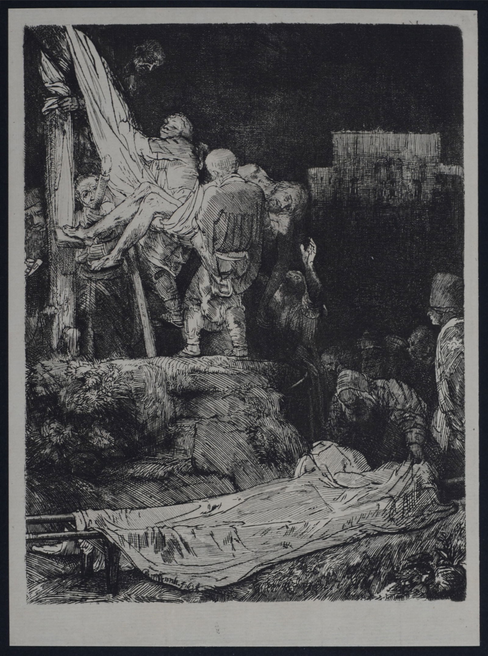 Rembrandt Van Rijn, said Rembrandt (After) : La descente de croix aux flambeaux, c. 1870 (1 of 3)