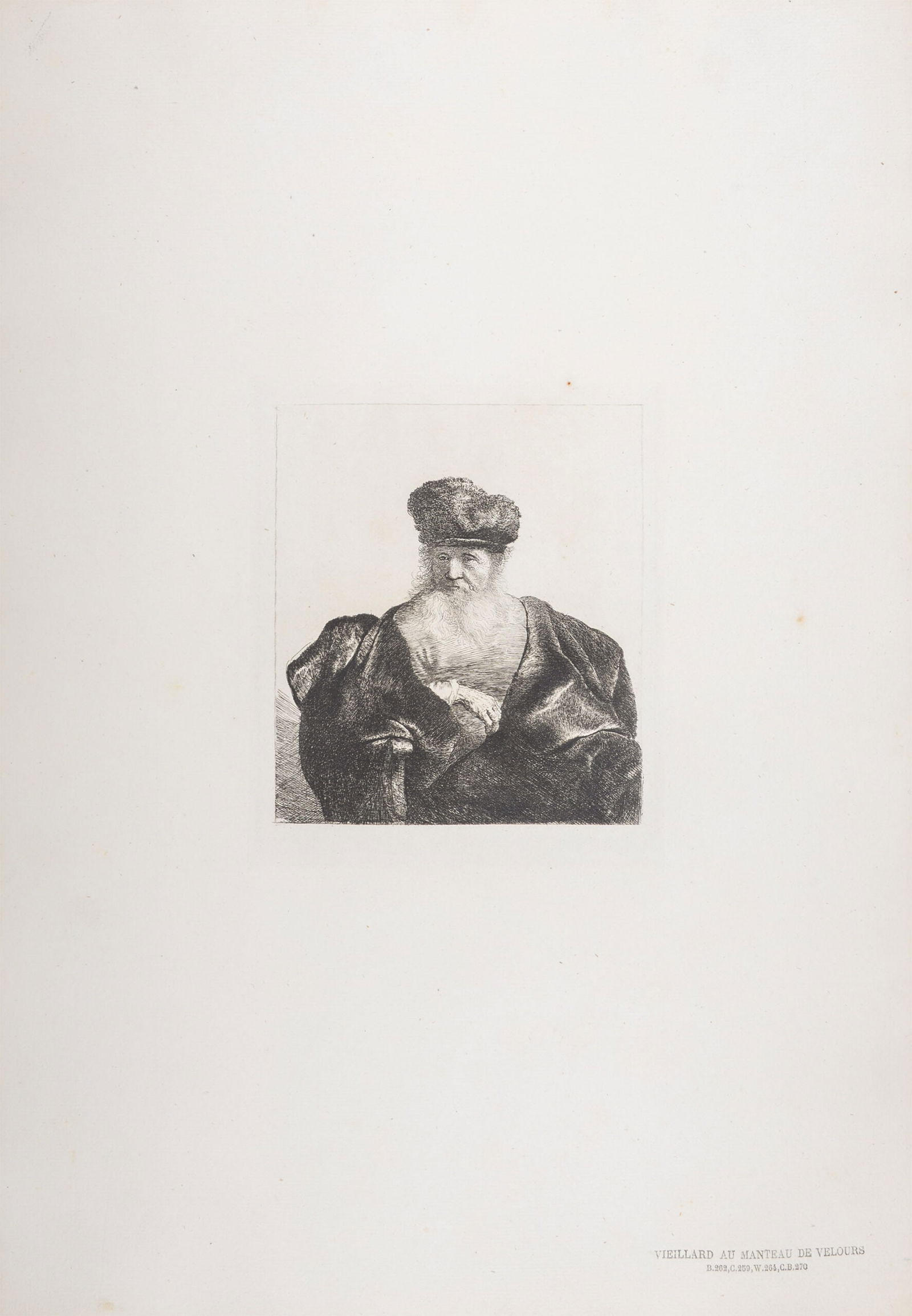 Rembrandt Van Rijn, said Rembrandt (After) : Vieillard au manteau de velours, 1880 (1 of 5)