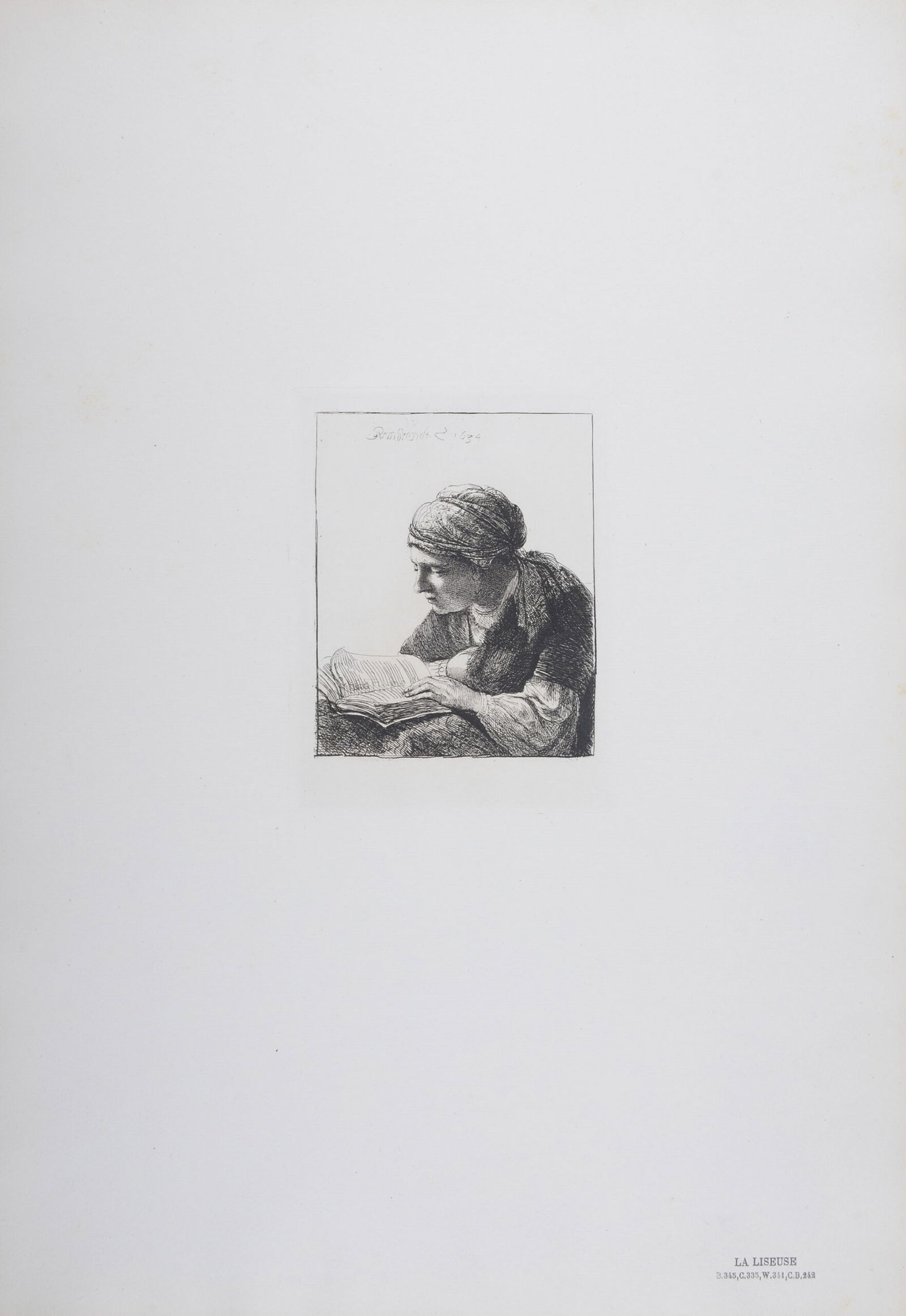Rembrandt Van Rijn, said Rembrandt (After) : La Liseuse, 1880 (1 of 5)