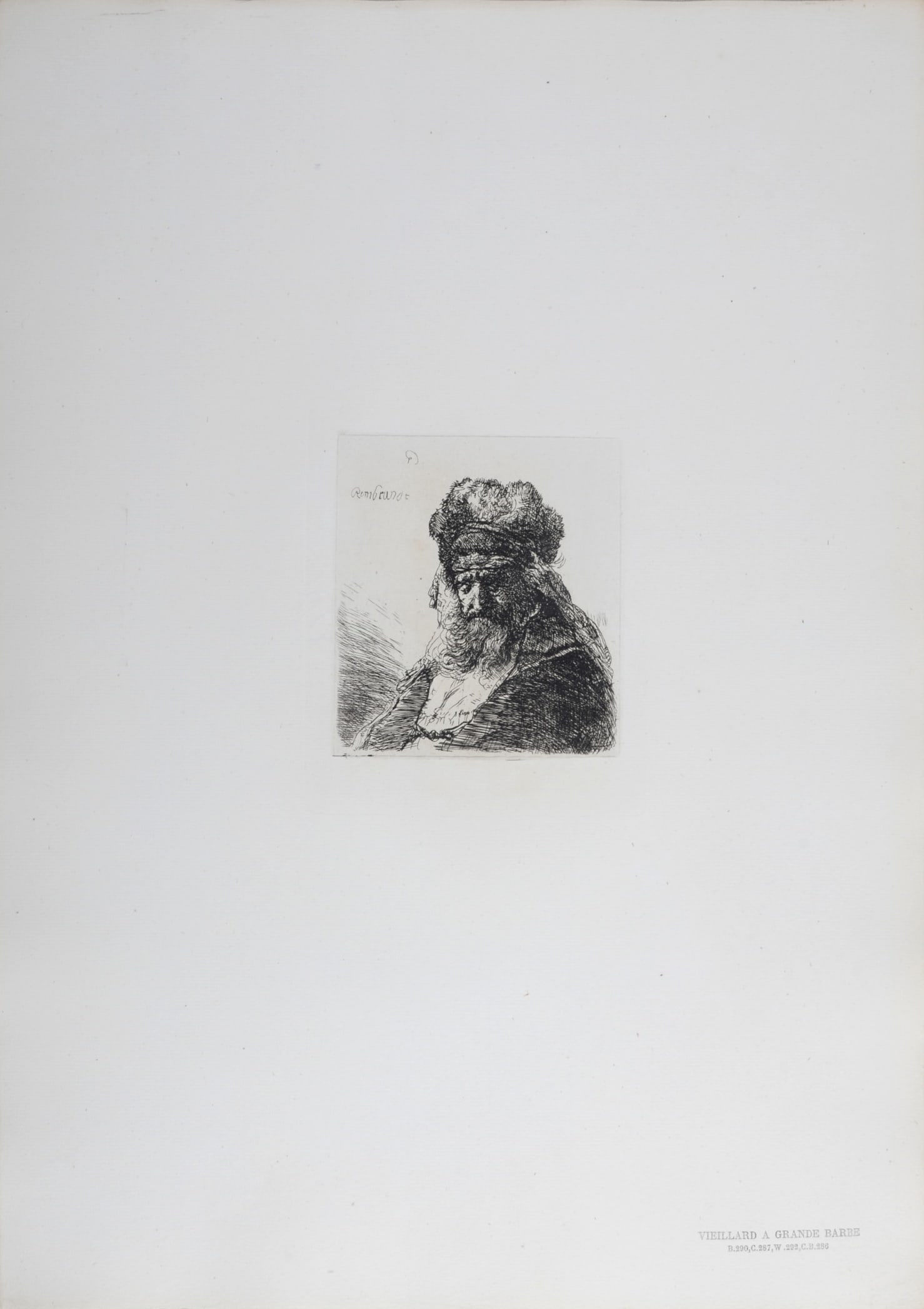 Rembrandt Van Rijn, said Rembrandt (After) : Vieillard a grande barbe, 1880 (1 of 4)