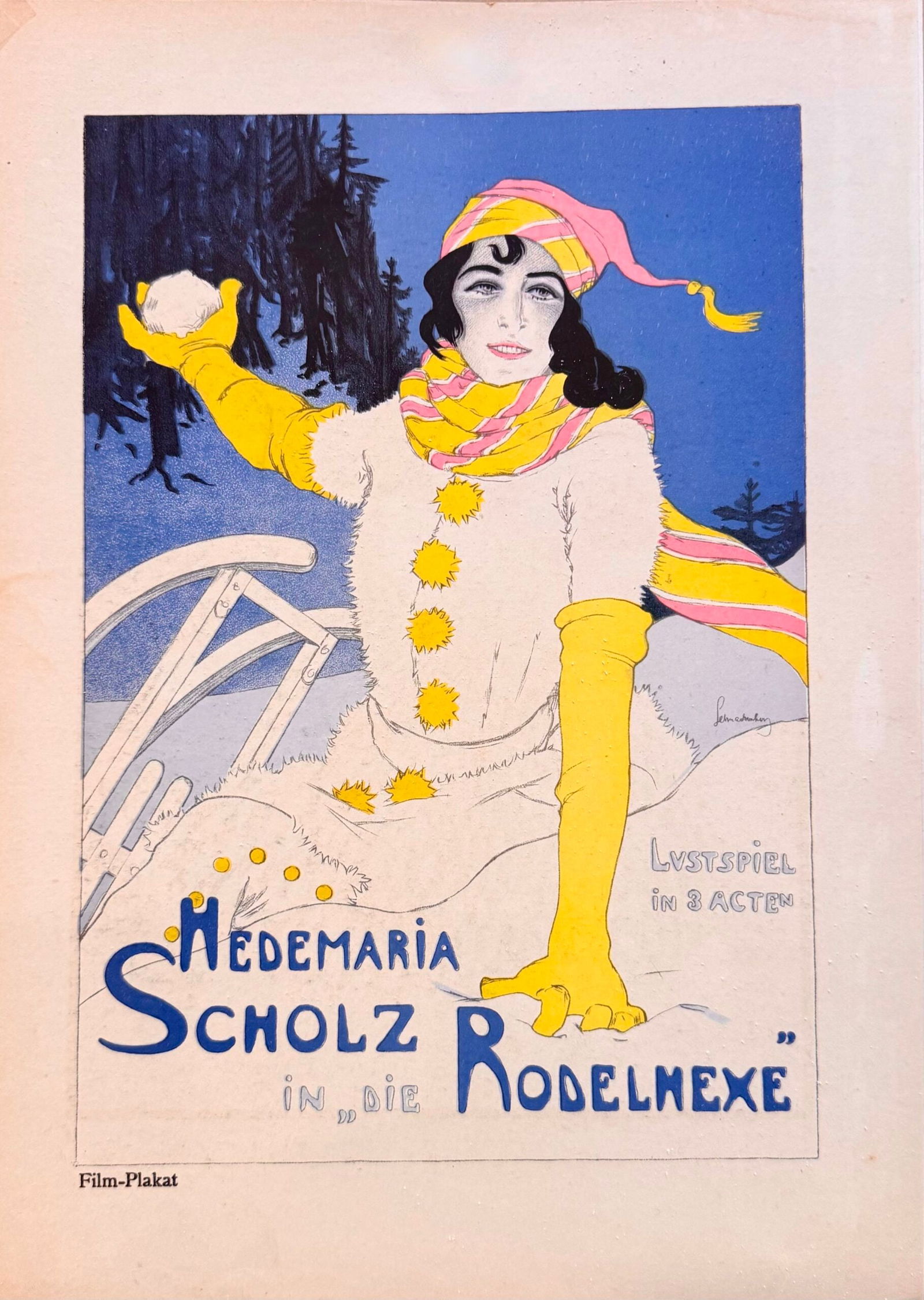 Walter Schnackenberg - Medemaria Scholtz, 1922: Walter Schnackenberg (1880-1961)Medemaria Scholtz, 1922Lithograph on wove paper.Printed on recto and verso, including "Laederlappen" and "Groteske".Signed on the plate lower right margin on both sides