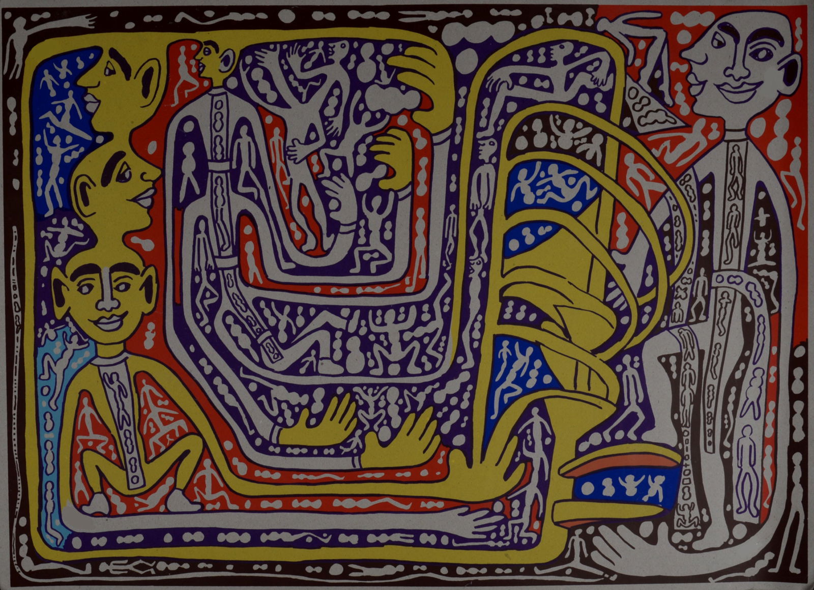 Yvon Taillandier : Personnages, 2010: Yvon Taillandier (1926 - 2018)Personnages, 2010Silkscreen in colors on gray paperDimensions :+ Size of the sheet : 51,5 x 72,5 cm / 20.3 x 28.5 in.Published by Editions Anagraphis.Printed by Philippe