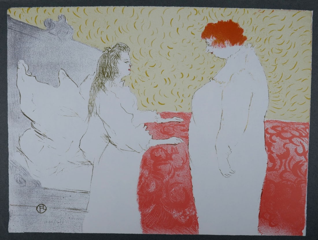 Henri De Toulouse Lautrec (After) : Au petit matin, 1969: Henri De Toulouse Lautrec (After)Femme au lit de profil, 1969Lithograph on watermarked paper, numbered 1048/1250 lower right margin.Toulouse-Lautrec Circle's blind stamp on the bottom right corner.Tou