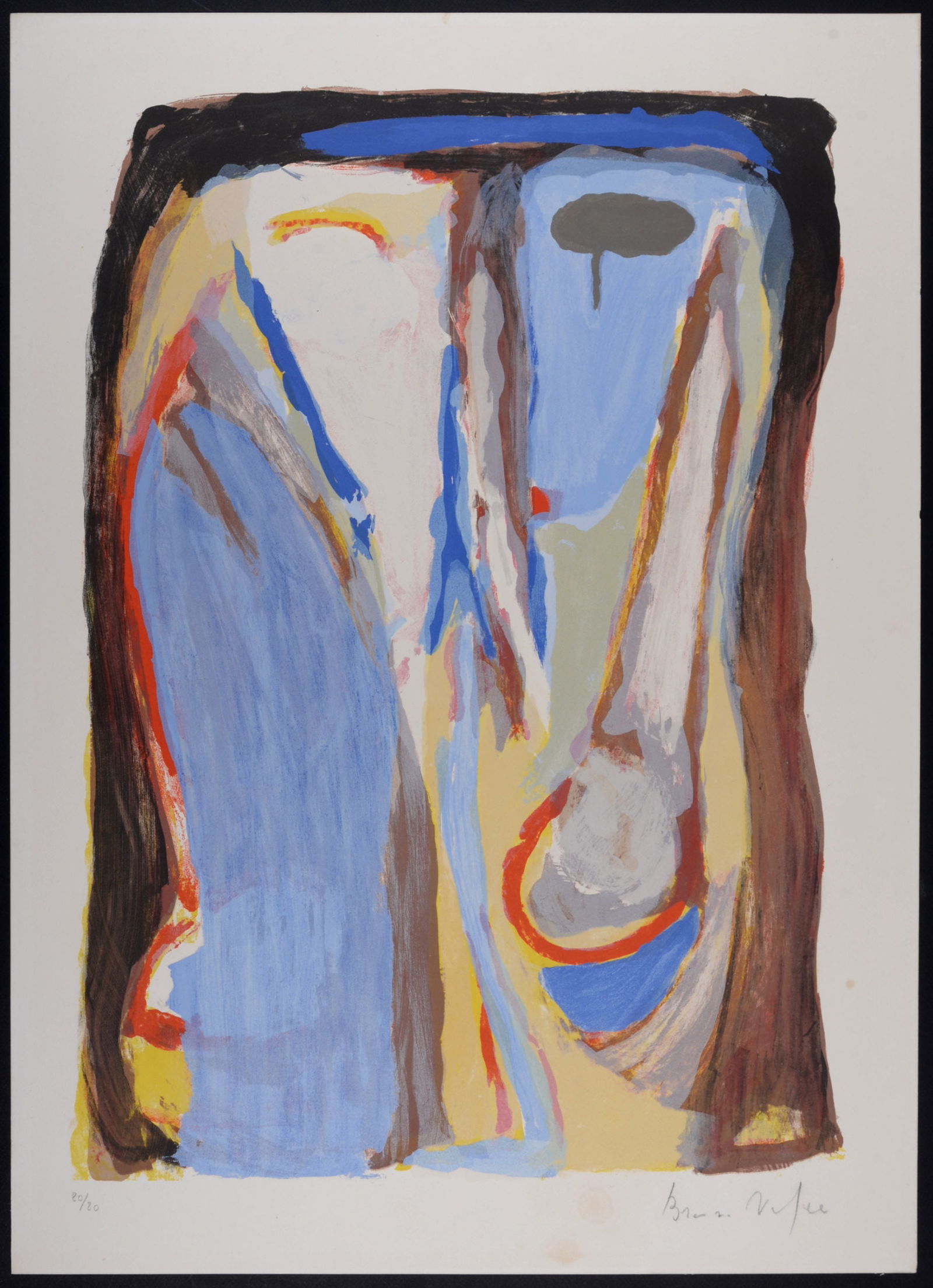 Bram Van Velde : Composition MP 059, 1970 - Hand-signed - 2