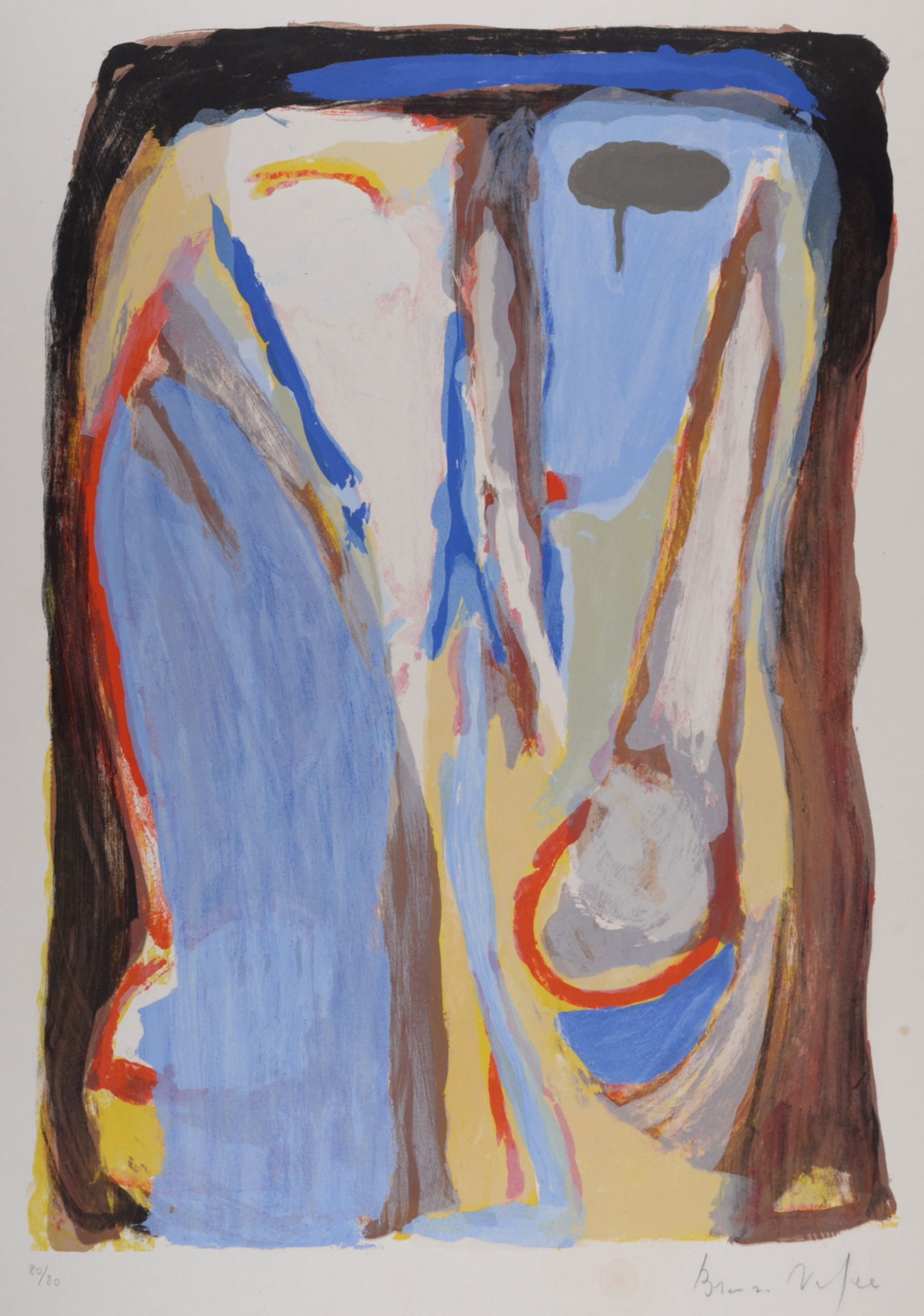 Bram Van Velde : Composition MP 059, 1970 - Hand-signed - 3