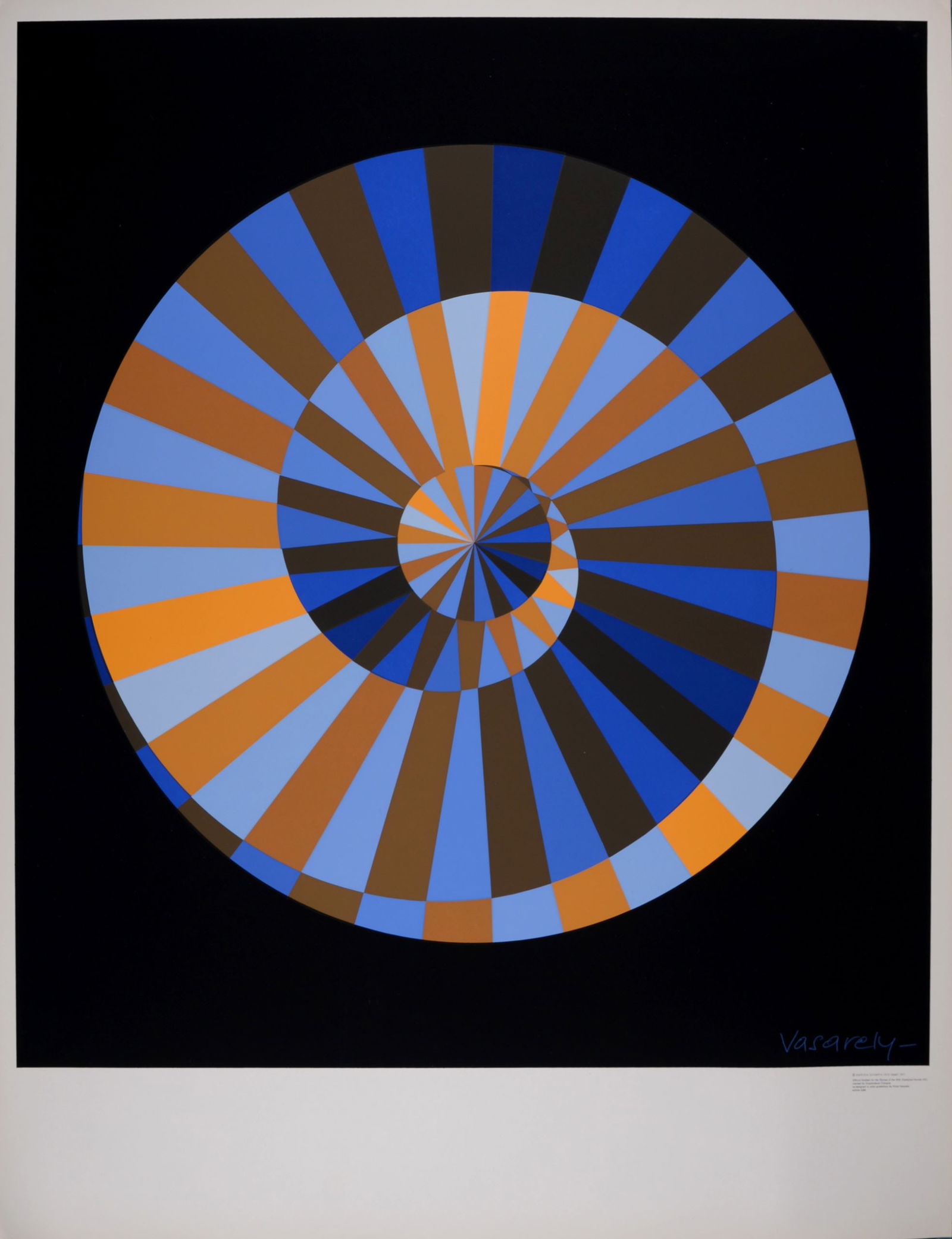 Victor Vasarely - Olympia, 1971 - Large silkscreen!: Victor Vasarely (1906-1997)Olympia, 1971Large silkscreen on heavy art paper.Limited edition of 3 000.Plate-signed lower right margin.Dimensions:+ Size of the sheet: 100 x 78 cm / 39 x 30,7 in.+ Size o