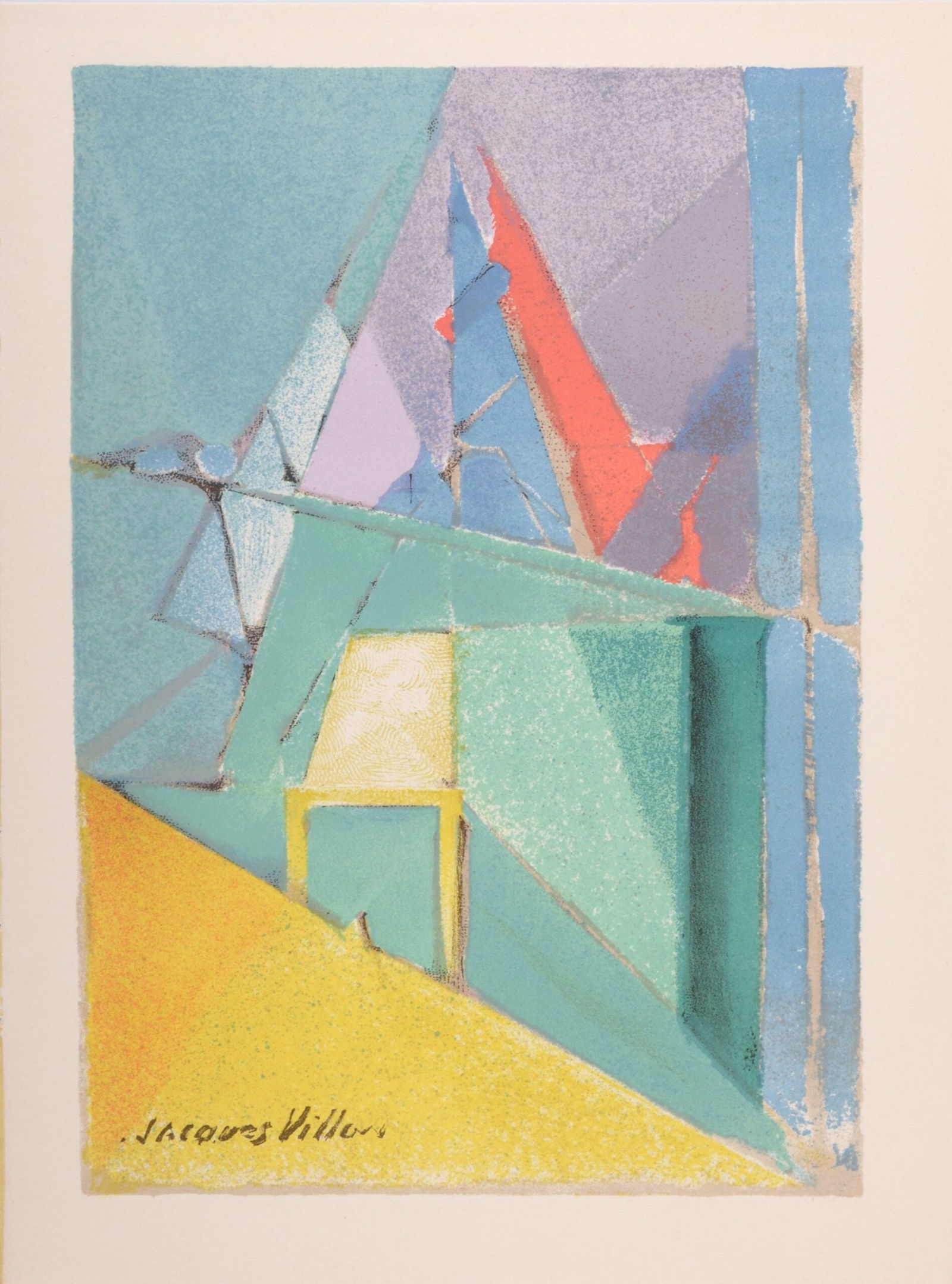 Jacques Villon : Intimite, 1964.: Jacques Villon (1875-1963),Intimite, 1964.Lithograph on wove paper.Plate-signed lower left.Dimensions :+Size of the sheet : 29,5 x 21 cm / 11,6 × 8,3 inEdition of 2000 proofs.Printed by Mourlot.Pu