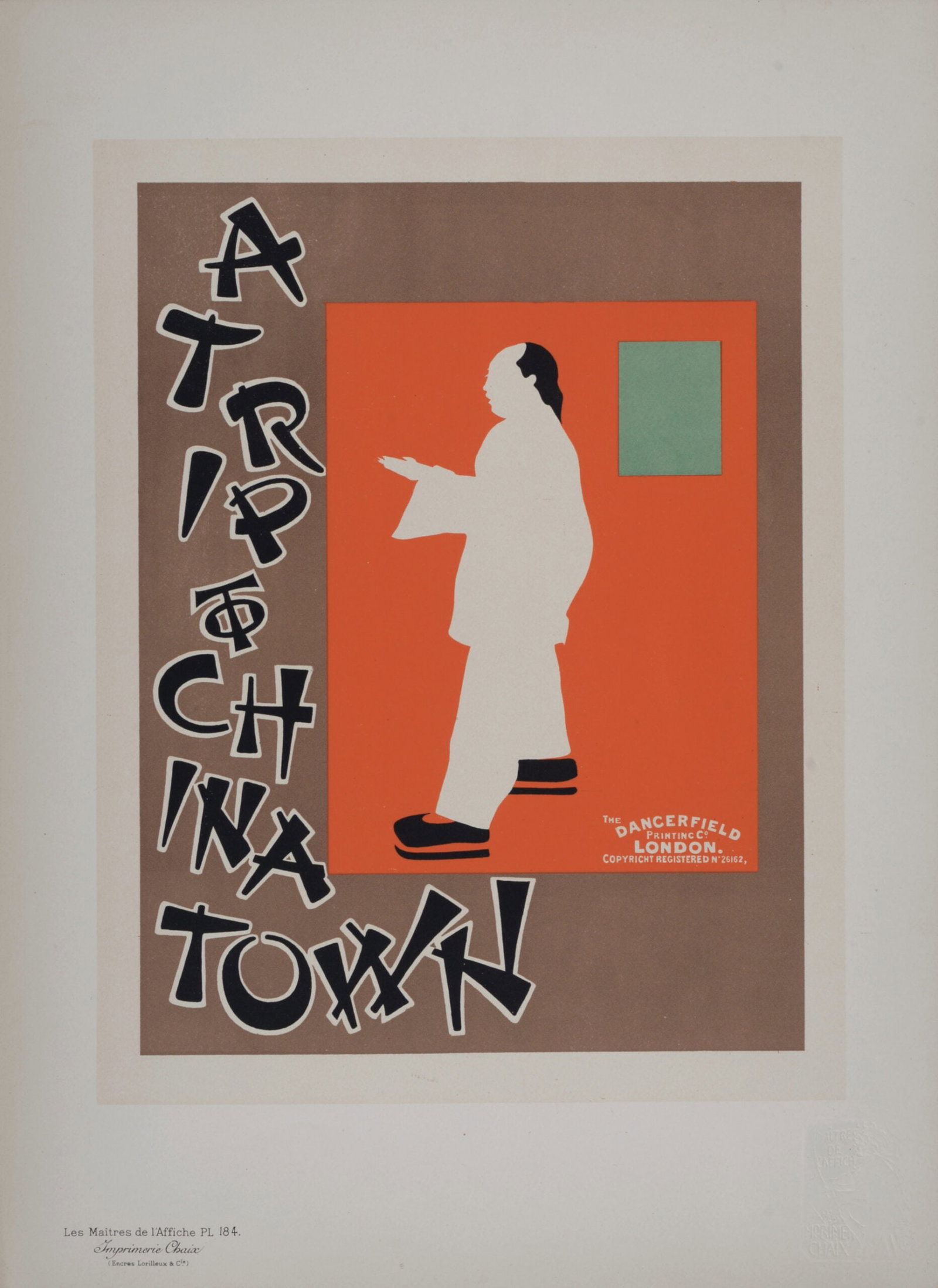 Beggarstaff Sir William Nicholson & James Pryde : Les Maitres de L’Affiche - A Trip to Chinatown,: Beggarstaff Sir William Nicholson - (1872-1949) & James Pryde - (1866-1941) A Trip to Chinatown, 1899 Les Maitres de L’Affiche : PL. 184 Lithograph on wove paper. Signed on the plate lower right
