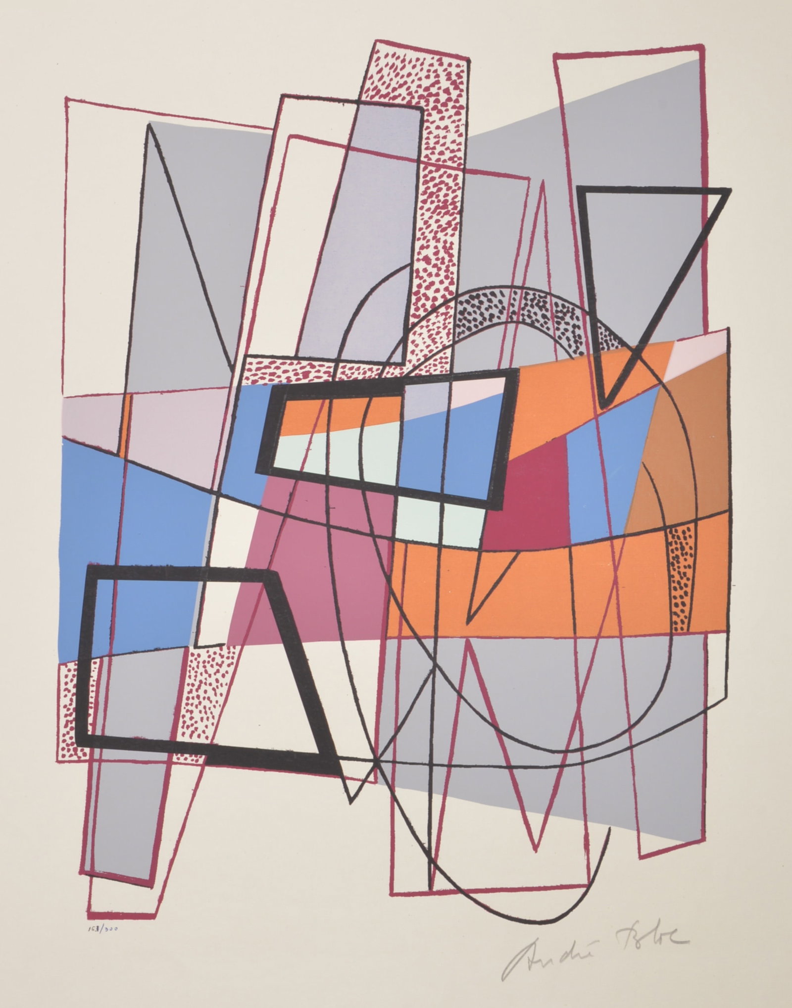 Andre Bloc : Composition, 1954 - Hand-signed - 3