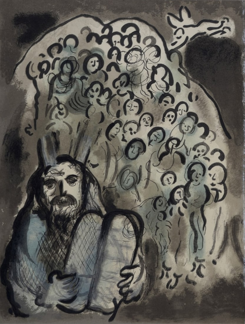 Marc Chagall : Le message biblique, 1973: Marc Chagall (1887-1985) Le message biblique, 1973 Original color lithograph on Velin paper. Dimensions: +Size of the sheet : 32 x 24,2 cm. / 12,6 x 9,5 in. Printed by Mourlot Freres, Paris. Published