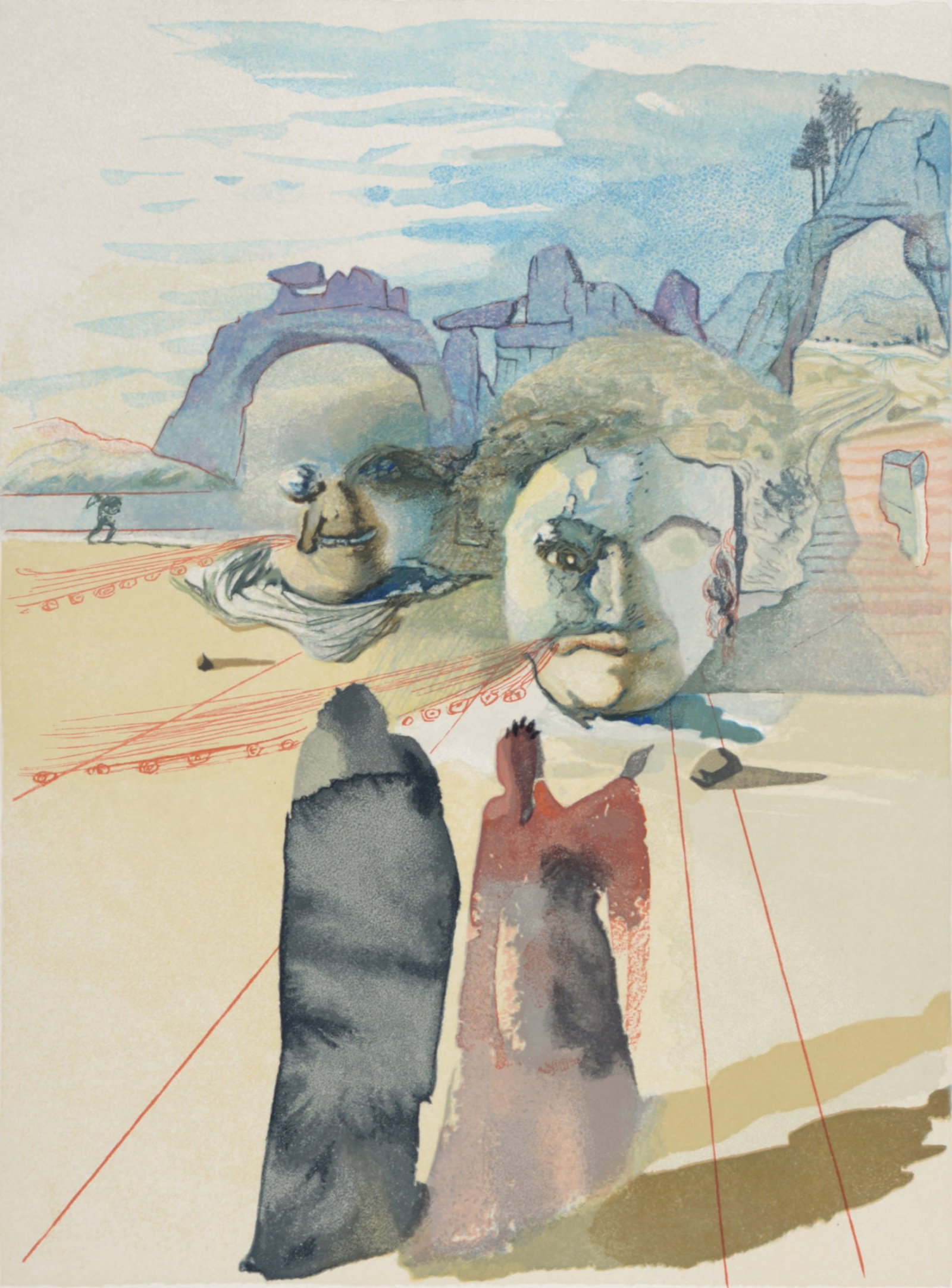 Salvador Dali - Avarice et Prodigalite, 1963: Salvador Dali (1904-1989) Avarice et Prodigalite, 1963 Woodcut print on BFK Rives paper. A beautiful print by Salvador Dali! Dimensions: +Size of the sheet: 33 x 26,5 cm / 12,9 x 10,4 in. Issued from 