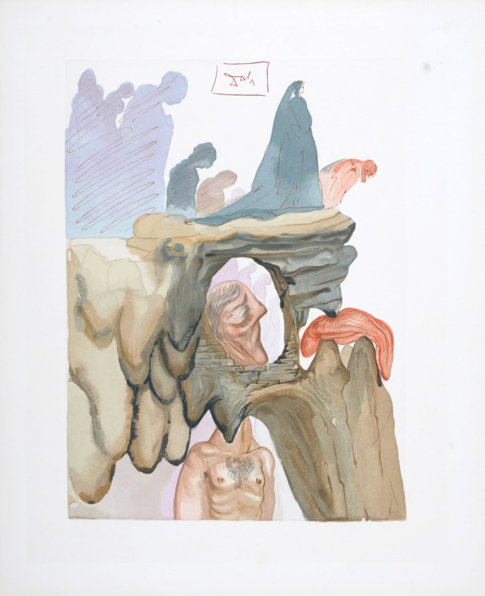 Salvador Dali - Les Prevaricateurs, 1963: Salvador Dali (1904-1989) Les Prevaricateurs, 1963 Woodcut print on BFK Rives paper. A beautiful print by Salvador Dali! Dimensions: +Size of the sheet: 33 x 26,5 cm / 12,9 x 10,4 in. Issued from the 