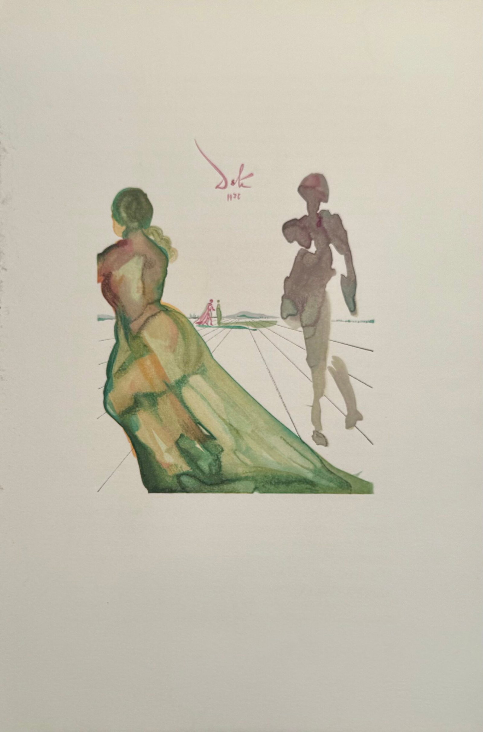 Salvador Dali - La deesse de Cythere..., c. 1979: Salvador Dali (1904-1989) La deesse de Cythere..., c. 1979 Woodblock in colors on "Arches paper" Size edition : 201 Signed in the plate Dimensions: + Size of the sheet : 55,5 x 37,5 cm - 21,85 × 14,7