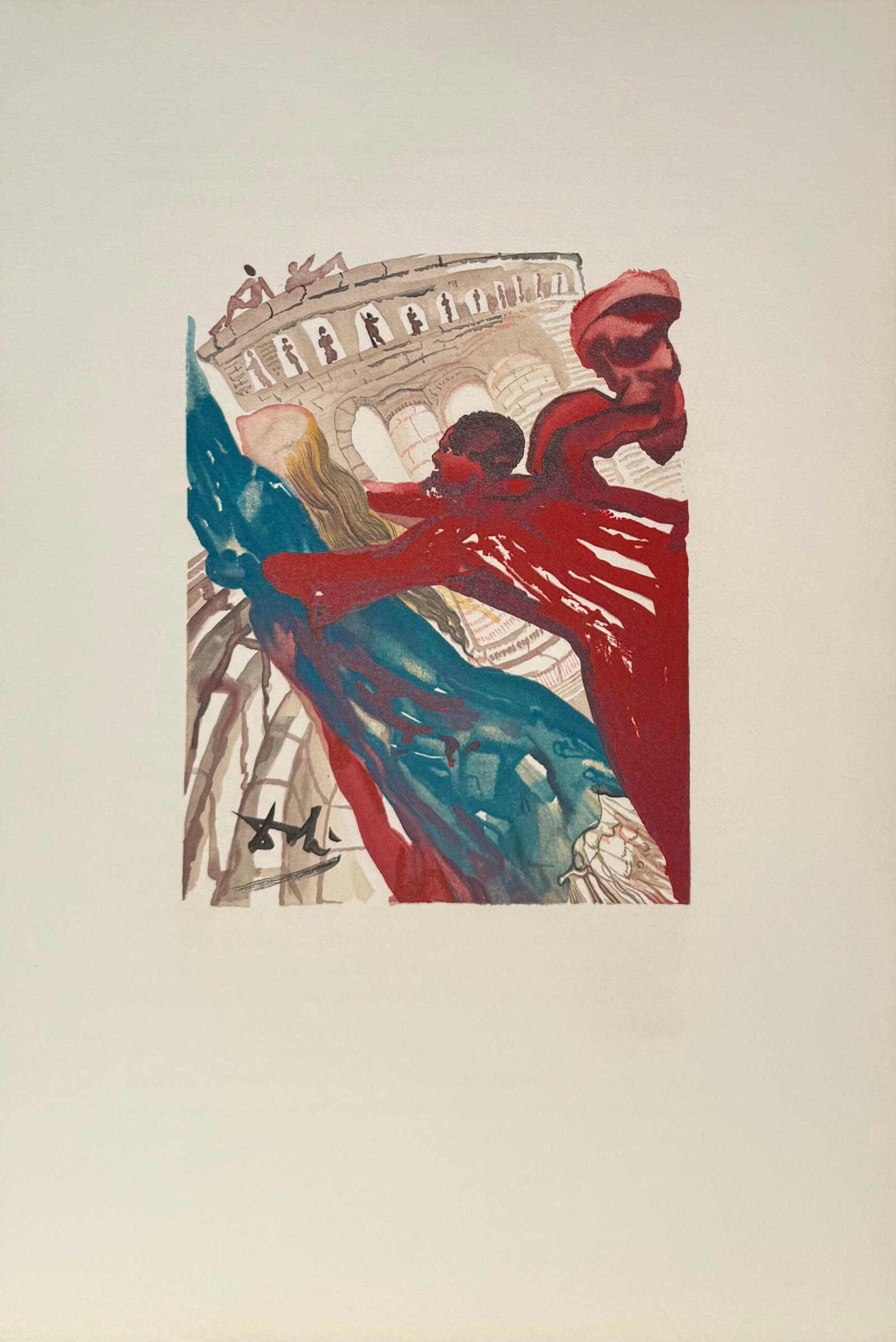 Salvador Dali - Mais au belle Dionee, c. 1979: Salvador Dali (1904-1989) Mais au belle Dionee, c. 1979 Woodblock in colors on "Arches paper" Size edition : 201 Signed in the plate Dimensions: + Size of the sheet : 55,5 x 37,5 cm - 21,85 × 14,76 i