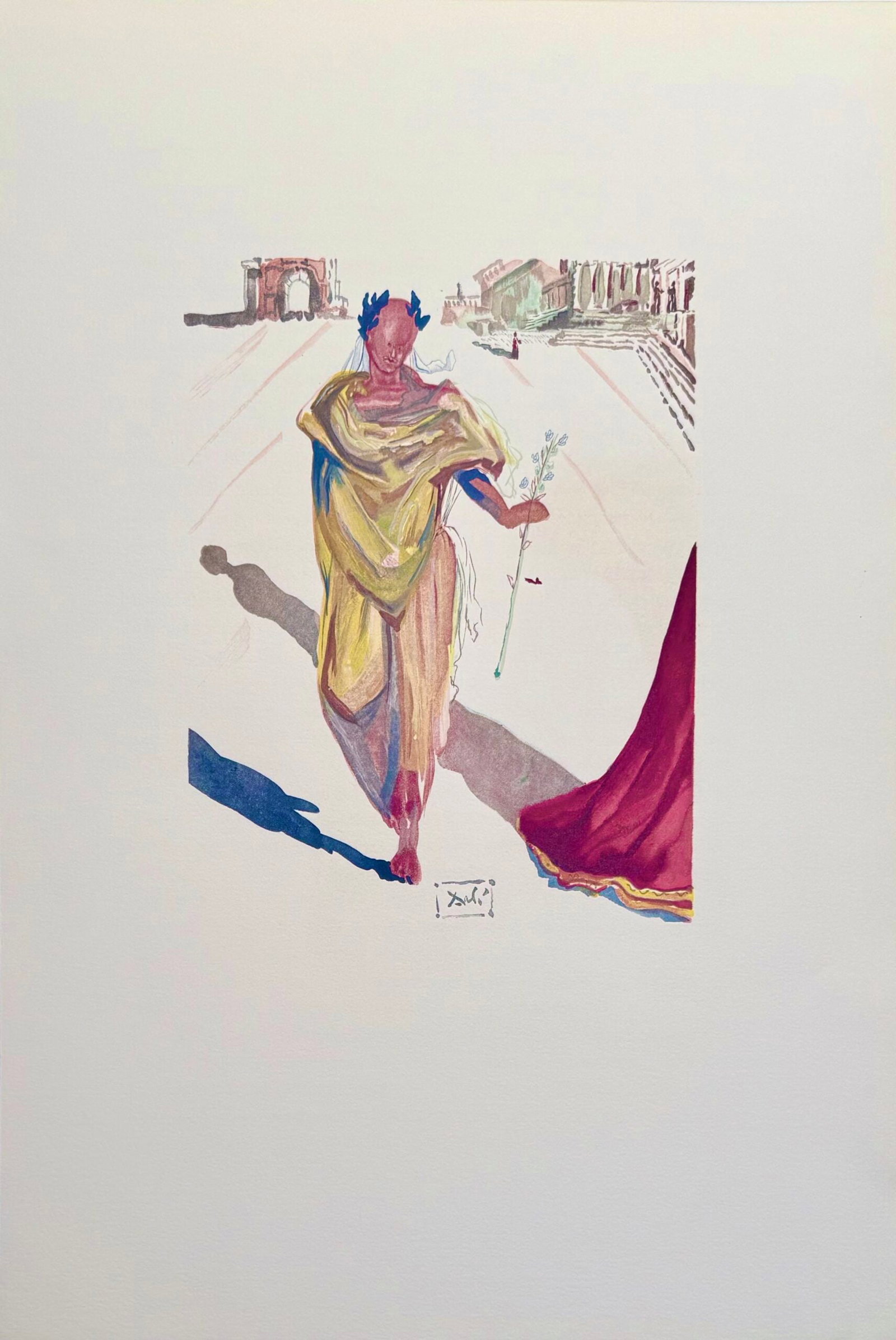 Salvador Dali - Apollon, c. 1979: Salvador Dali (1904-1989) Apollon, c. 1979 Woodblock in colors on "Arches paper" Size edition : 201 Signed in the plate Dimensions: + Size of the sheet : 55,5 x 37,5 cm - 21,85 × 14,76 in. Reference: