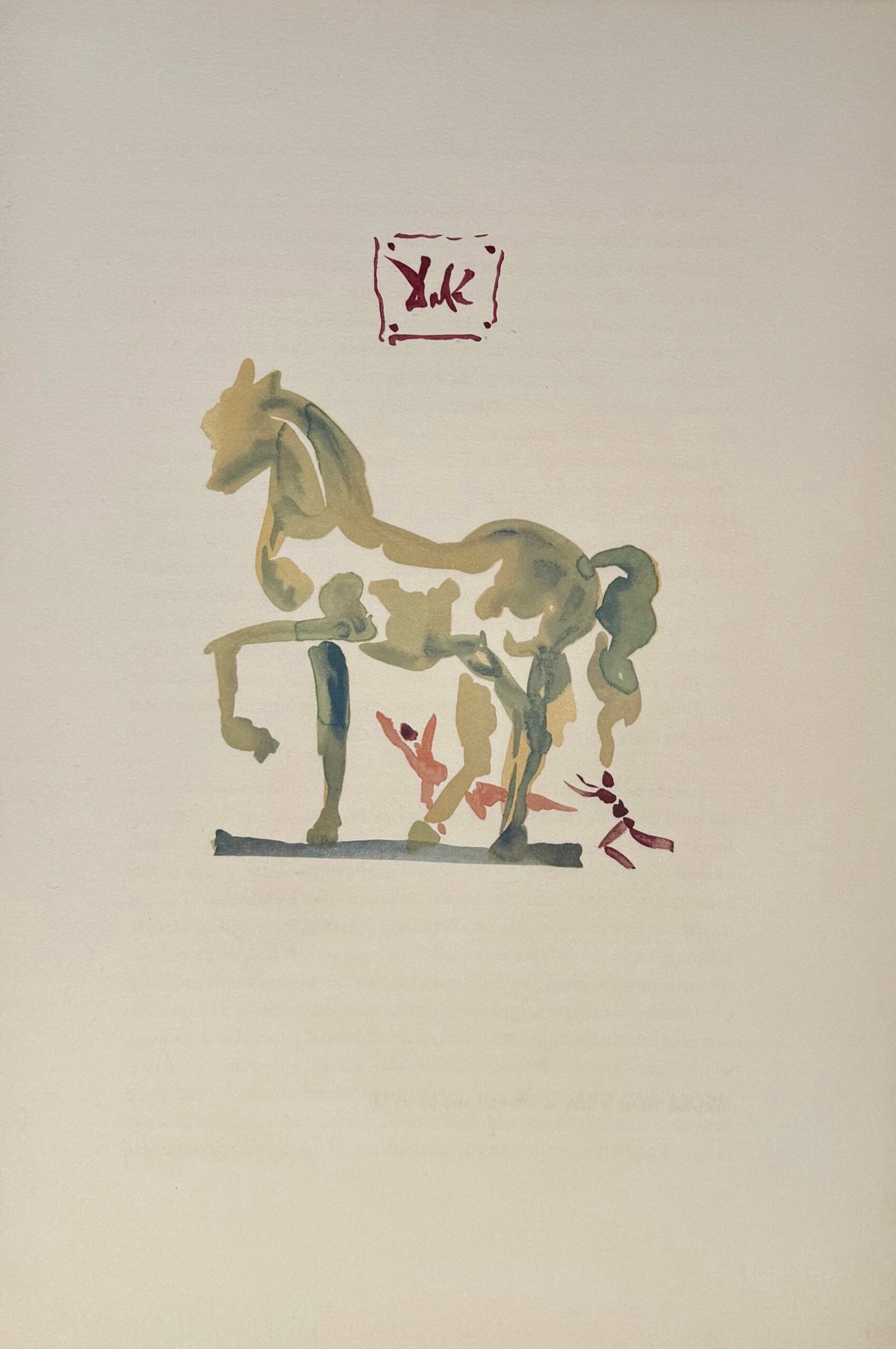 Salvador Dali - C'est la que l'amour se plut a livrer bataille, 1979: Salvador Dali (1904-1989) C'est la que l'amour se plut a livrer bataille, 1979 Woodblock in colors on "Arches paper" Size edition : 201 Signed in the plate Dimensions: + Size of the sheet : 55,5 x 37,