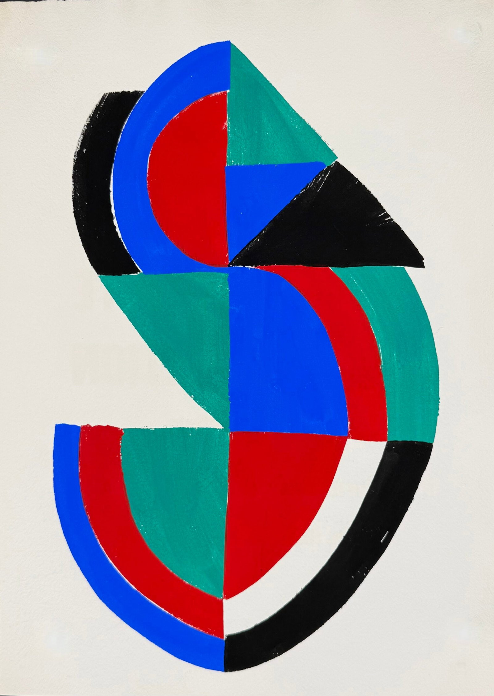Sonia Delaunay - Rythme couleur # 2, 1966: Sonia Delaunay (1885-1979) Rythme couleur # 2, 1966 Original pochoirs in colors (stenciled gouache in colors), on handmade Moulin Richard de Bas paper. From the edition of 90 (14/90). Dimensions : + S